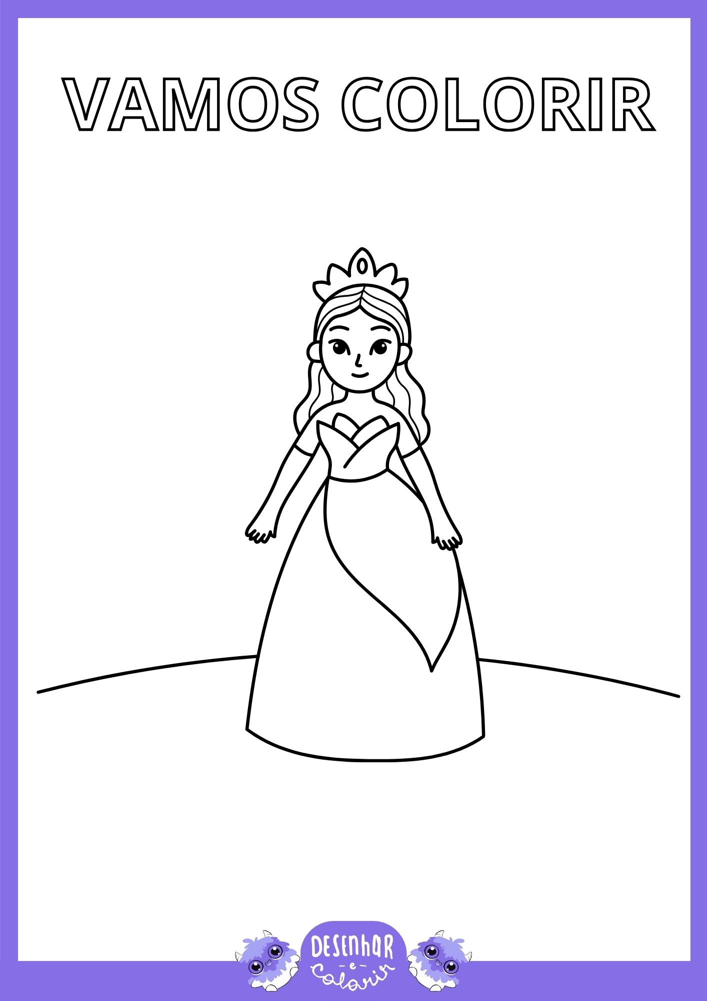Desenho de uma Alteza com vestido e coroa