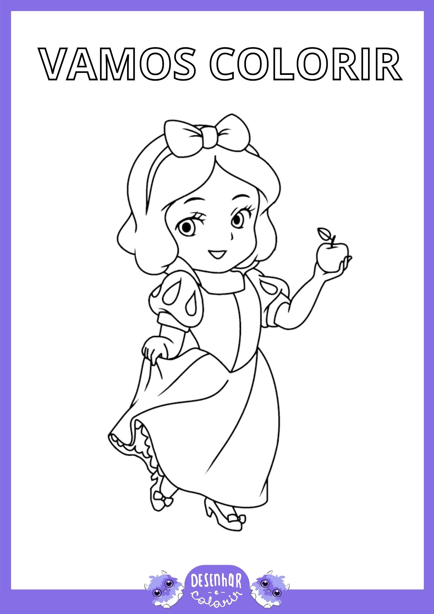 Desenho da Branca de Neve para colorir