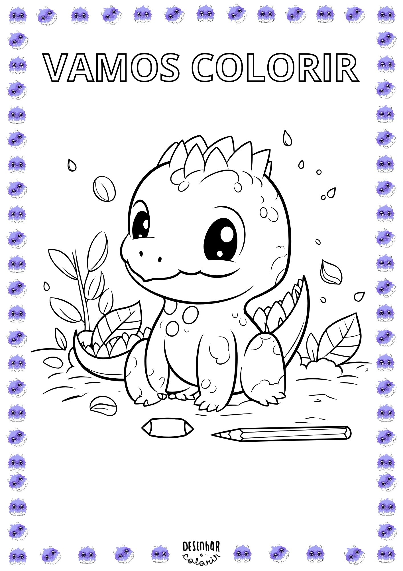 Desenho de dinossauro para colorir