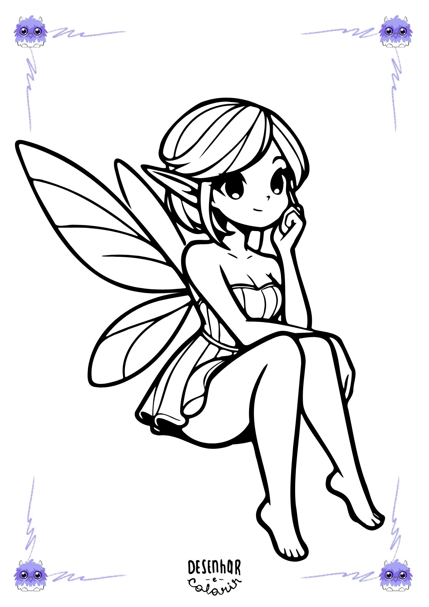 Desenho para colorir da Fada da Lua