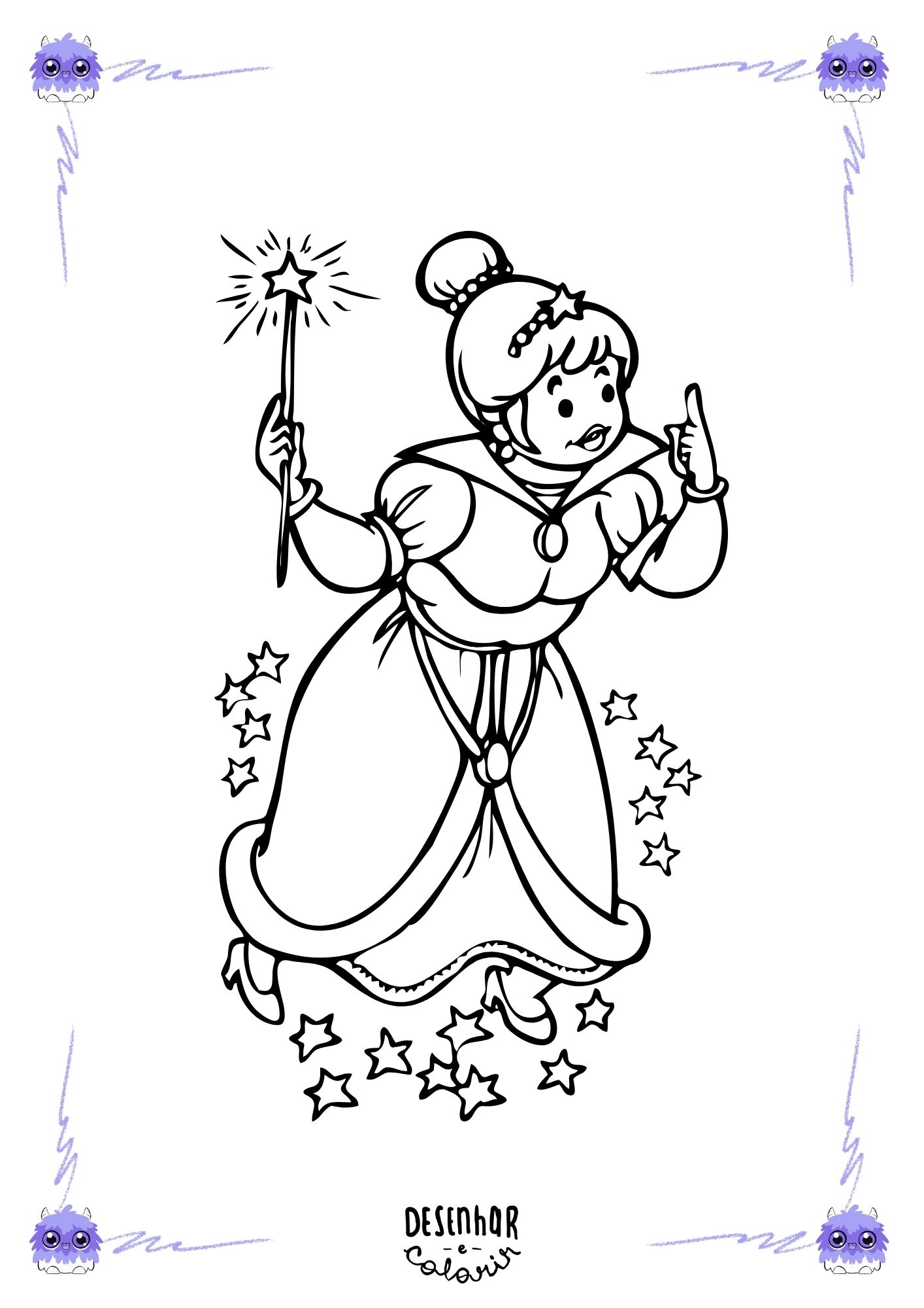 Desenho da Fada das Estrelas da Escuridão para colorir