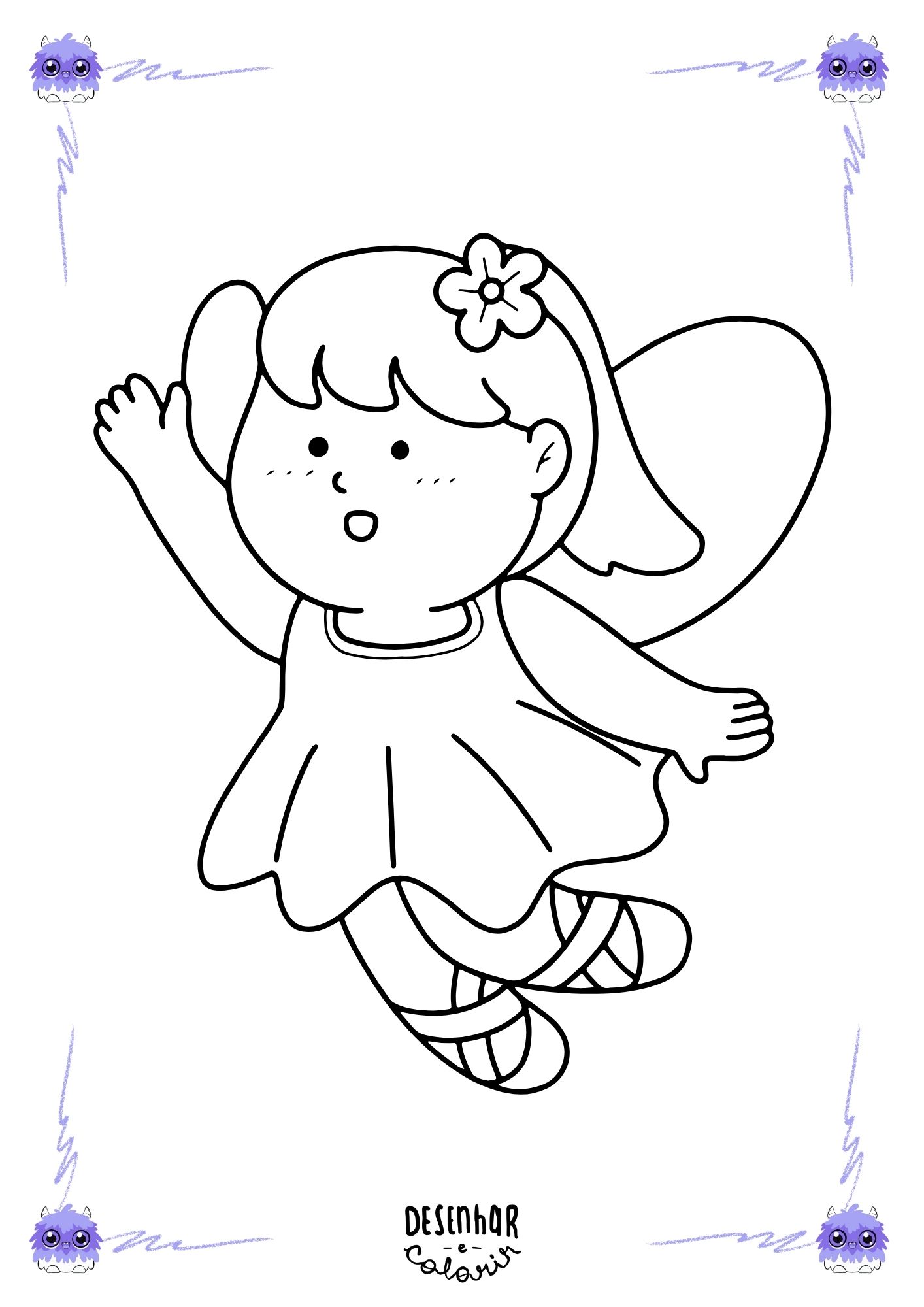 Desenho da Fada do Jardim para colorir