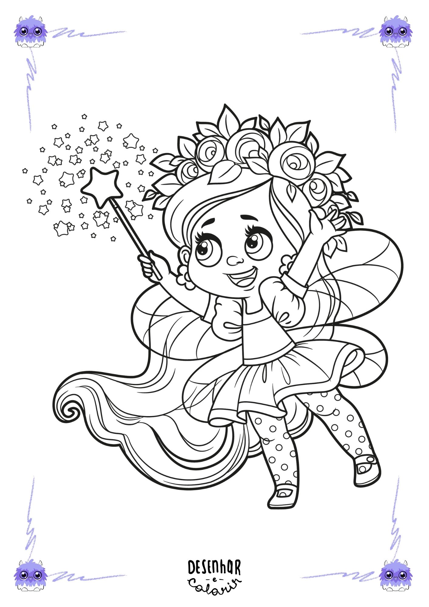 Desenho da Fada do Mar para colorir