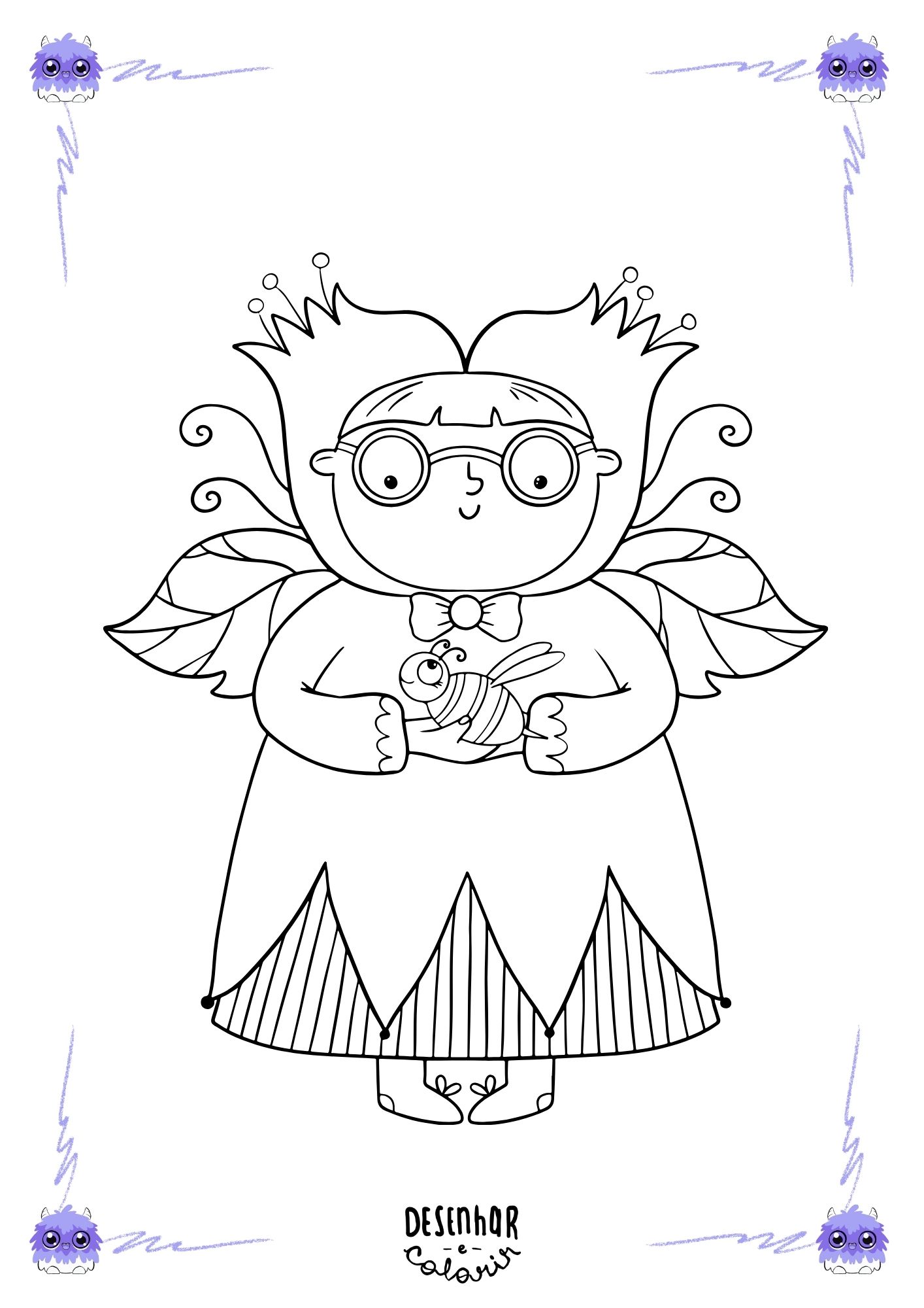 Desenho da Fada do Outono para colorir