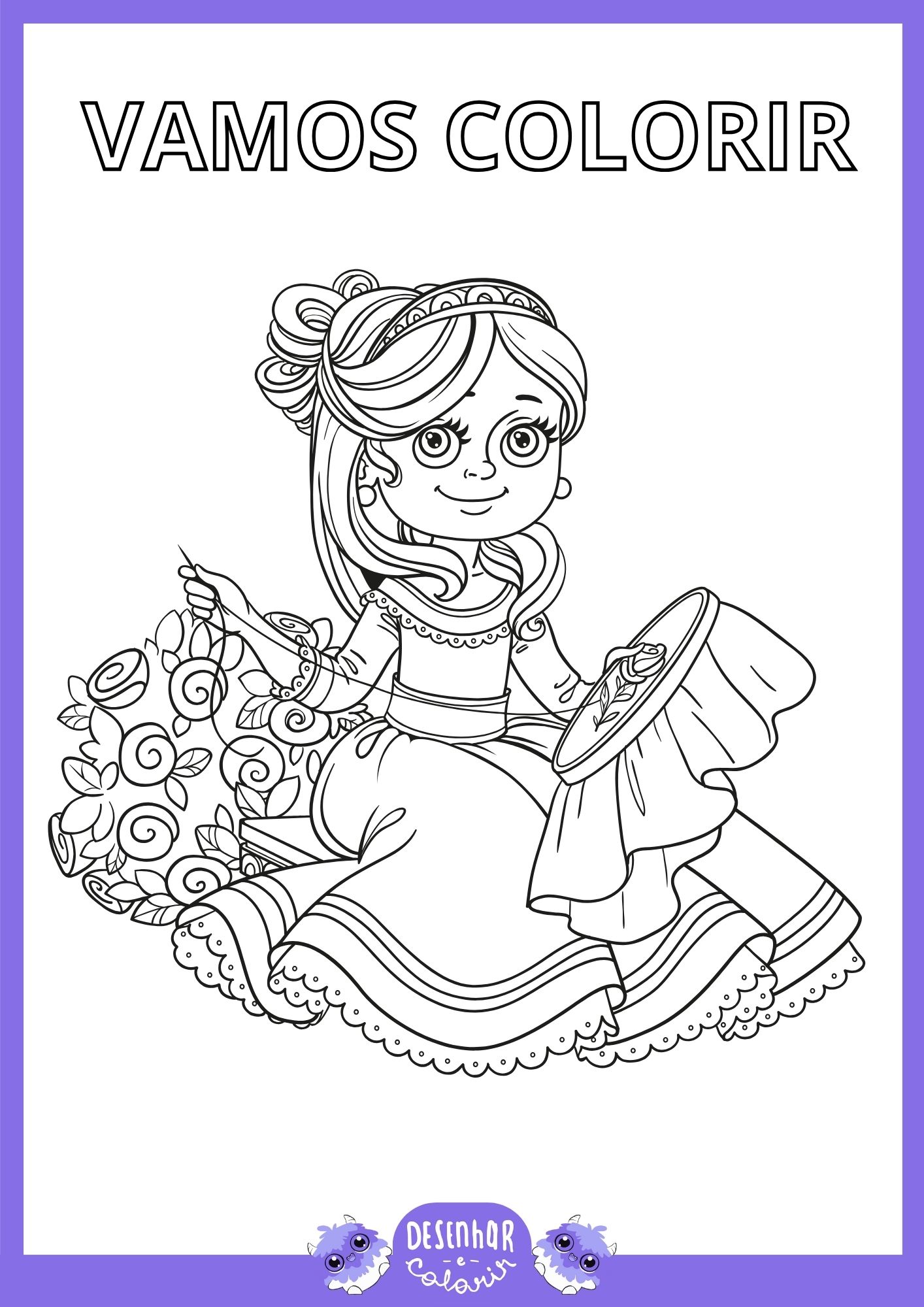 Desenho para colorir da Princesa da Paz