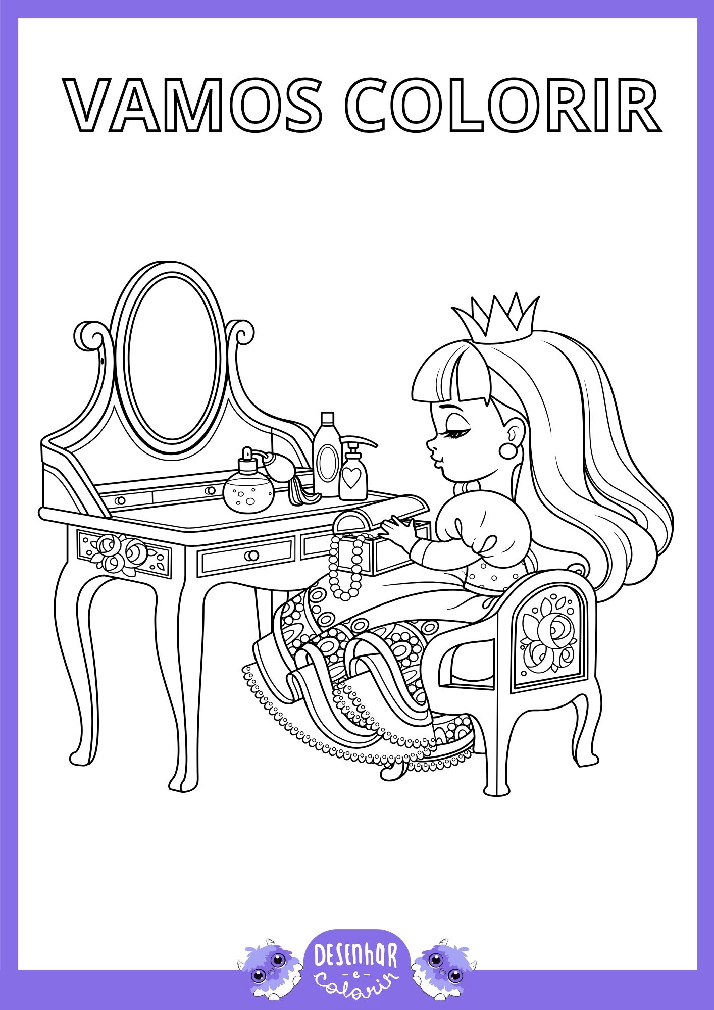 Desenho de Princesa da Beleza para colorir