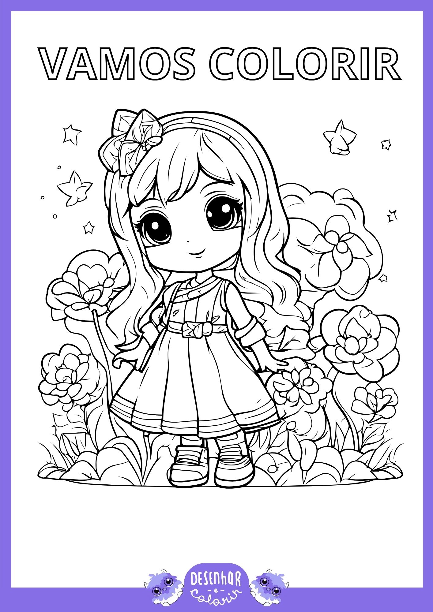 Desenho para colorir da Princesa da Floresta