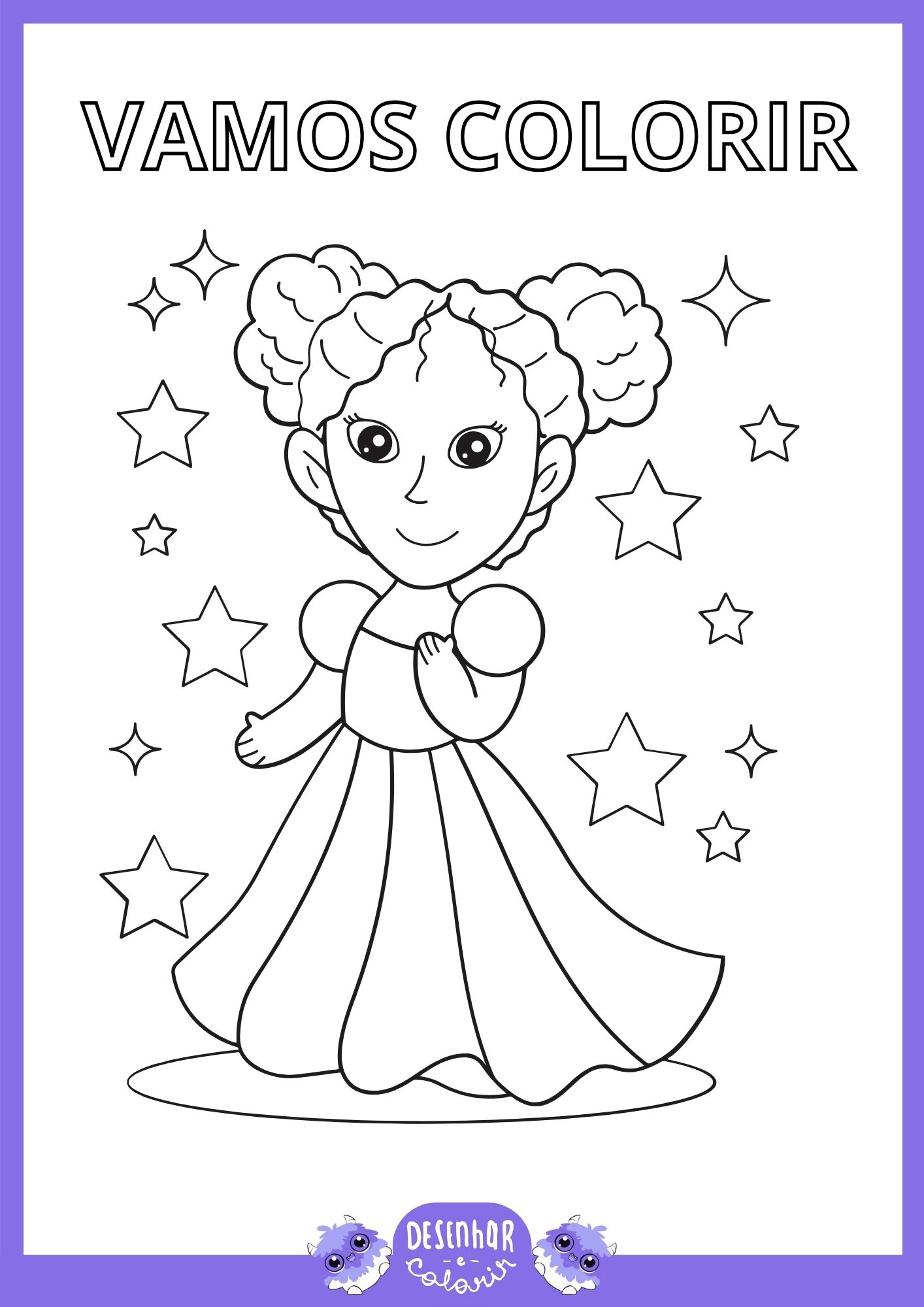 Desenho da Princesa das Estrelas para colorir
