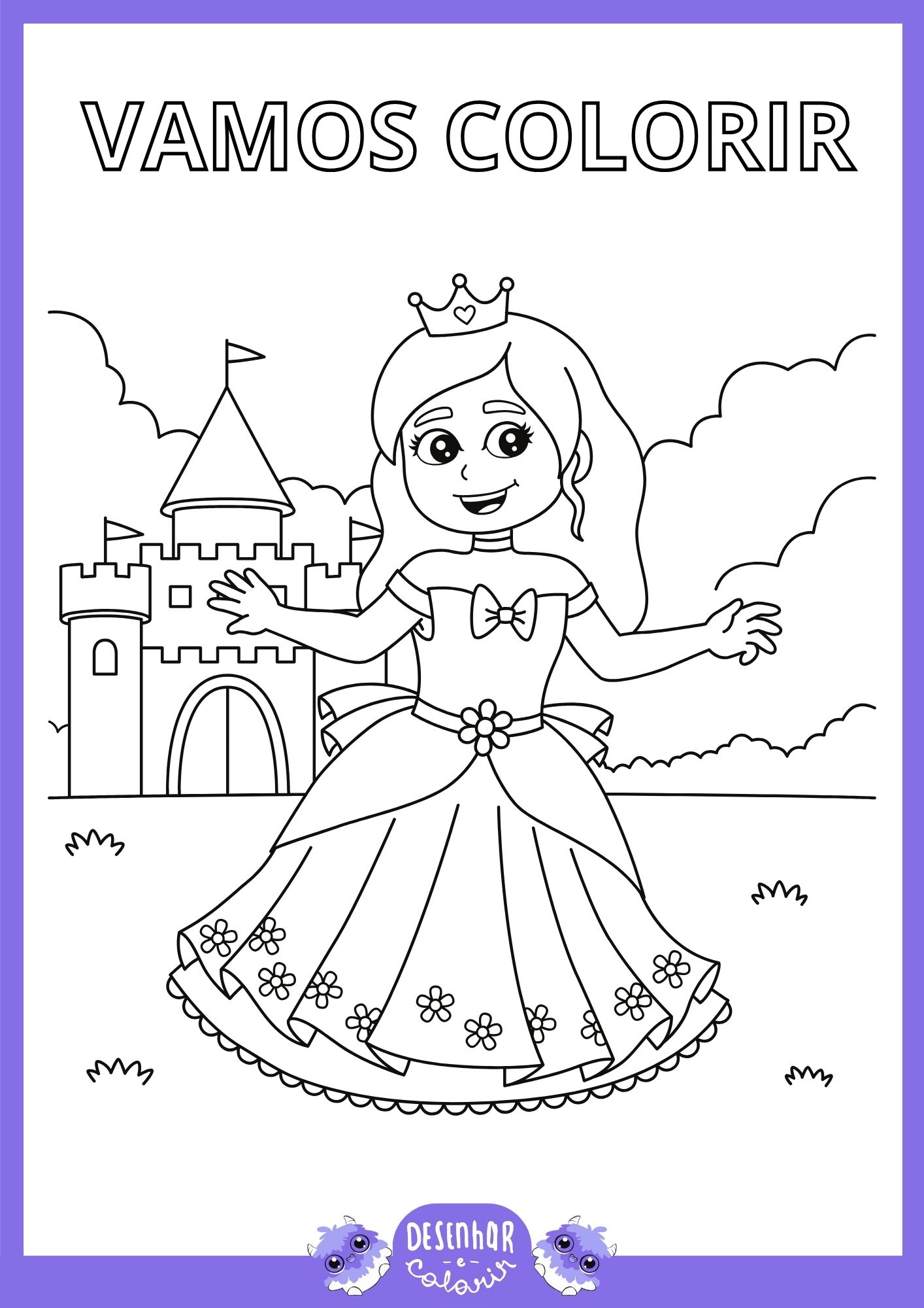 Desenho da Princesa do Castelo para colorir