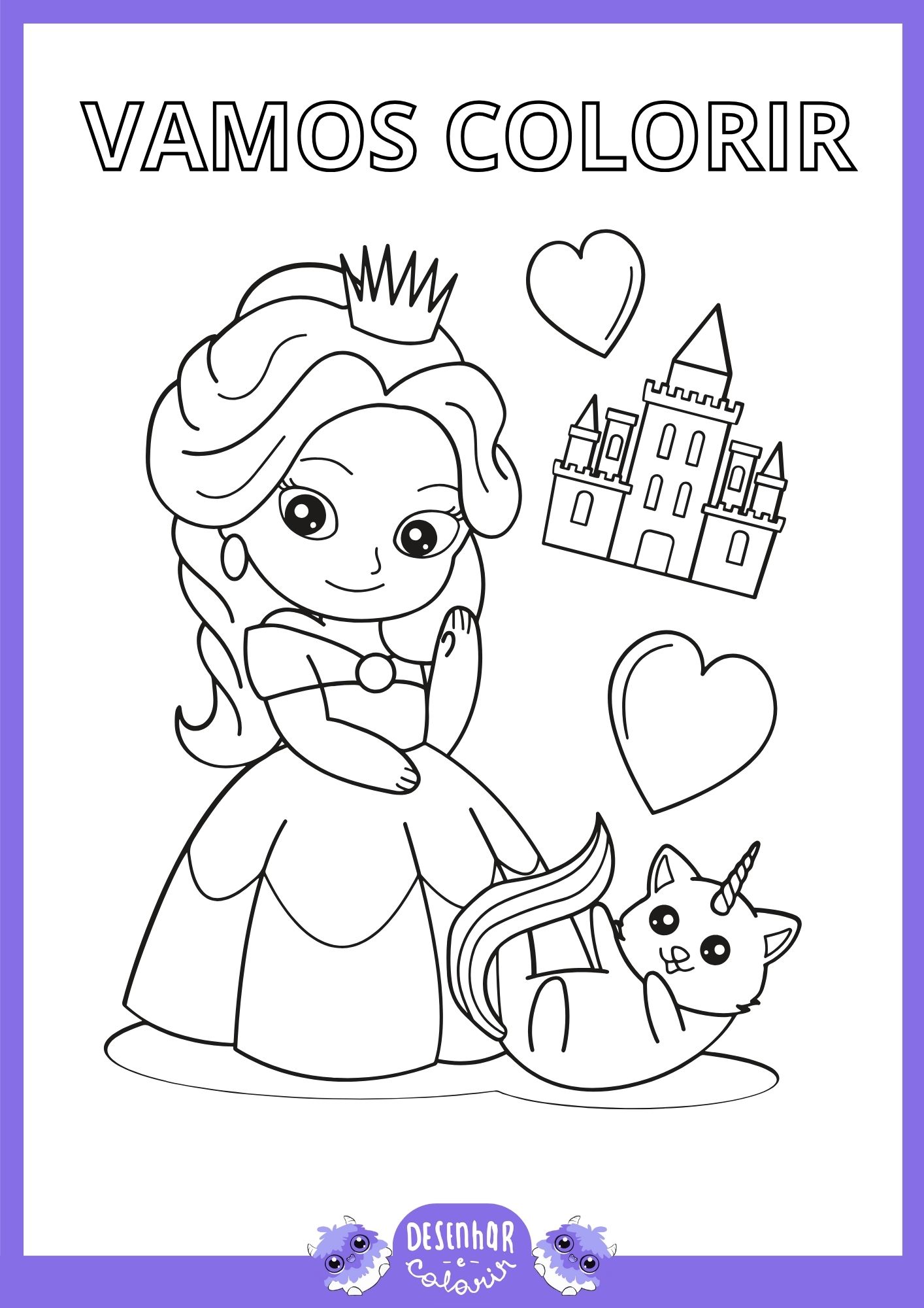Desenho para colorir da Princesa do Reino