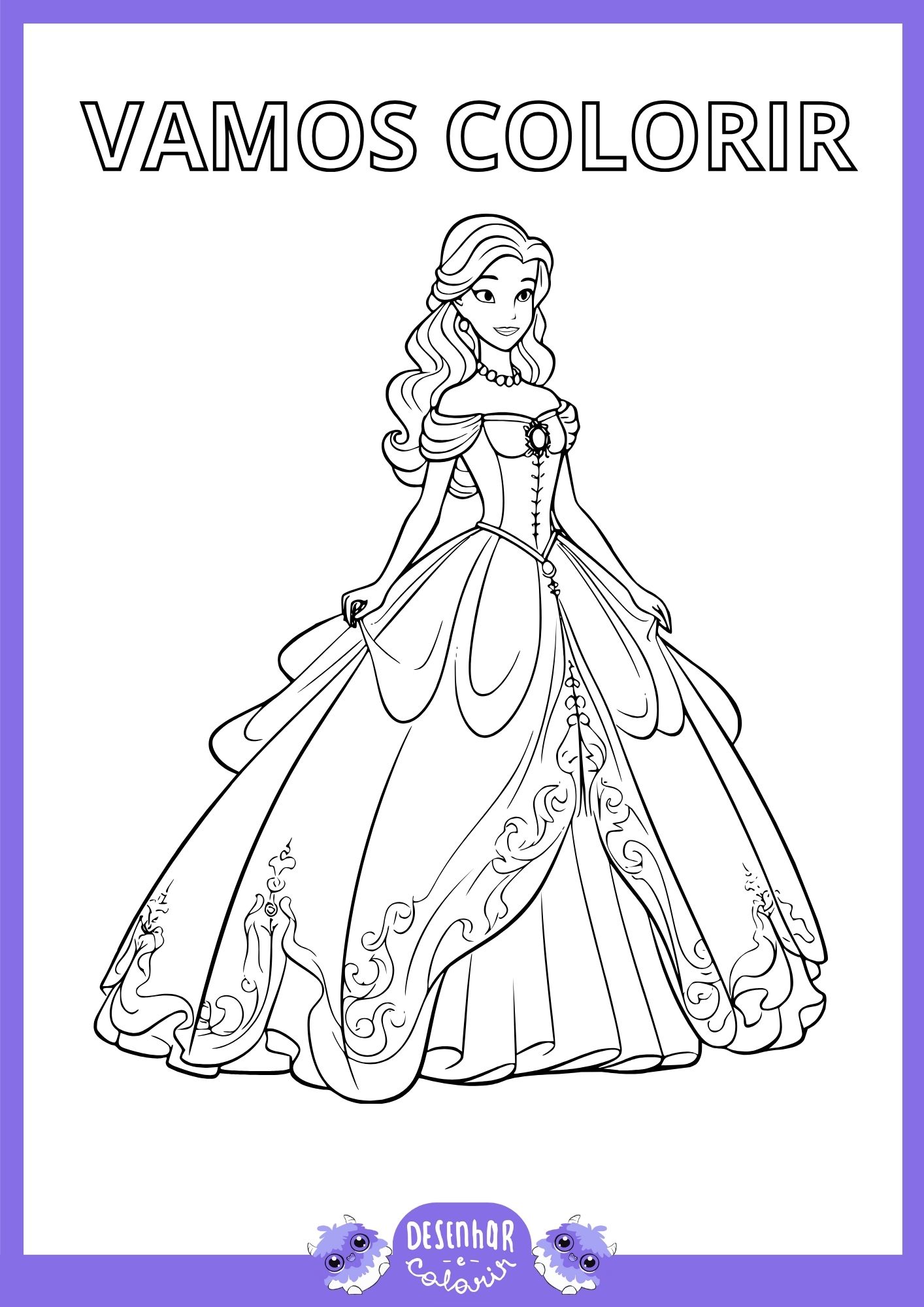 desenho colorir Princesa Encantada