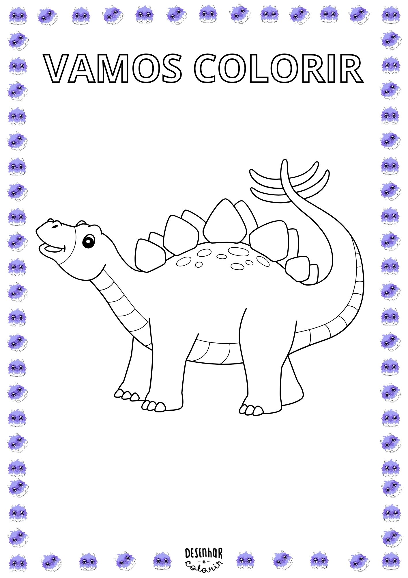 Divirta-se colorindo o grande Stegosaurus!
