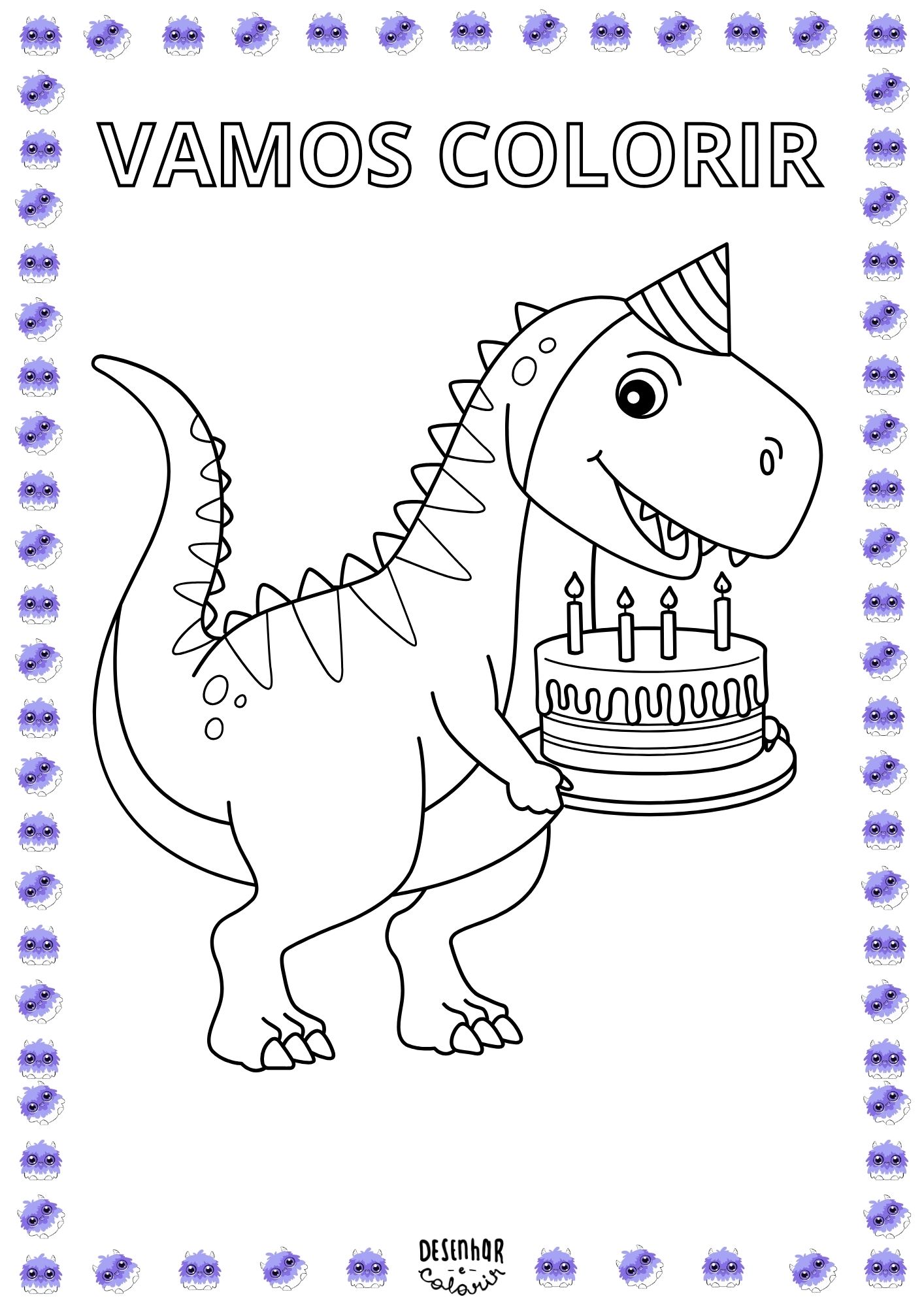 Desenho de T. rex para Colorir