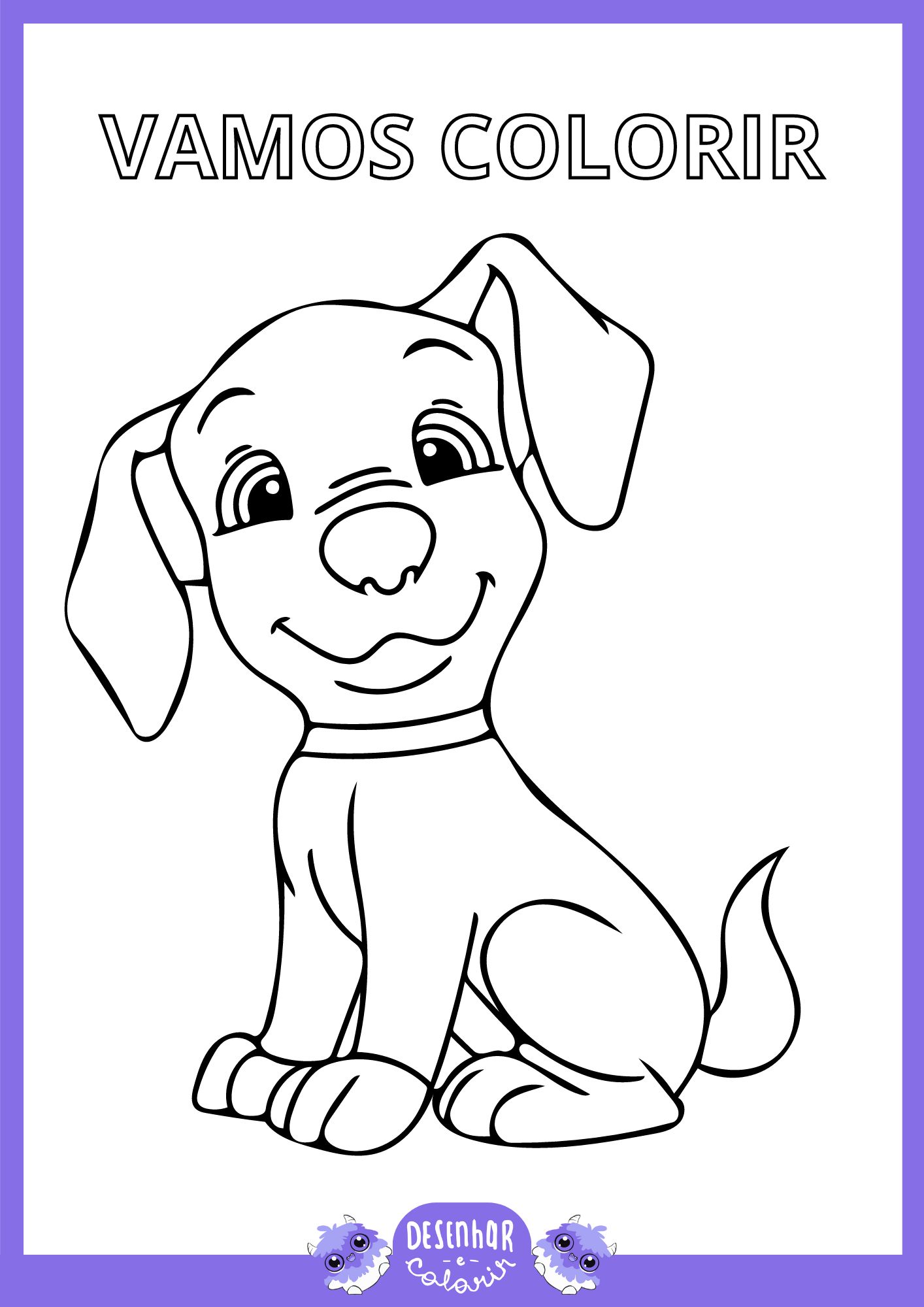 Desenho de cachorro para colorir