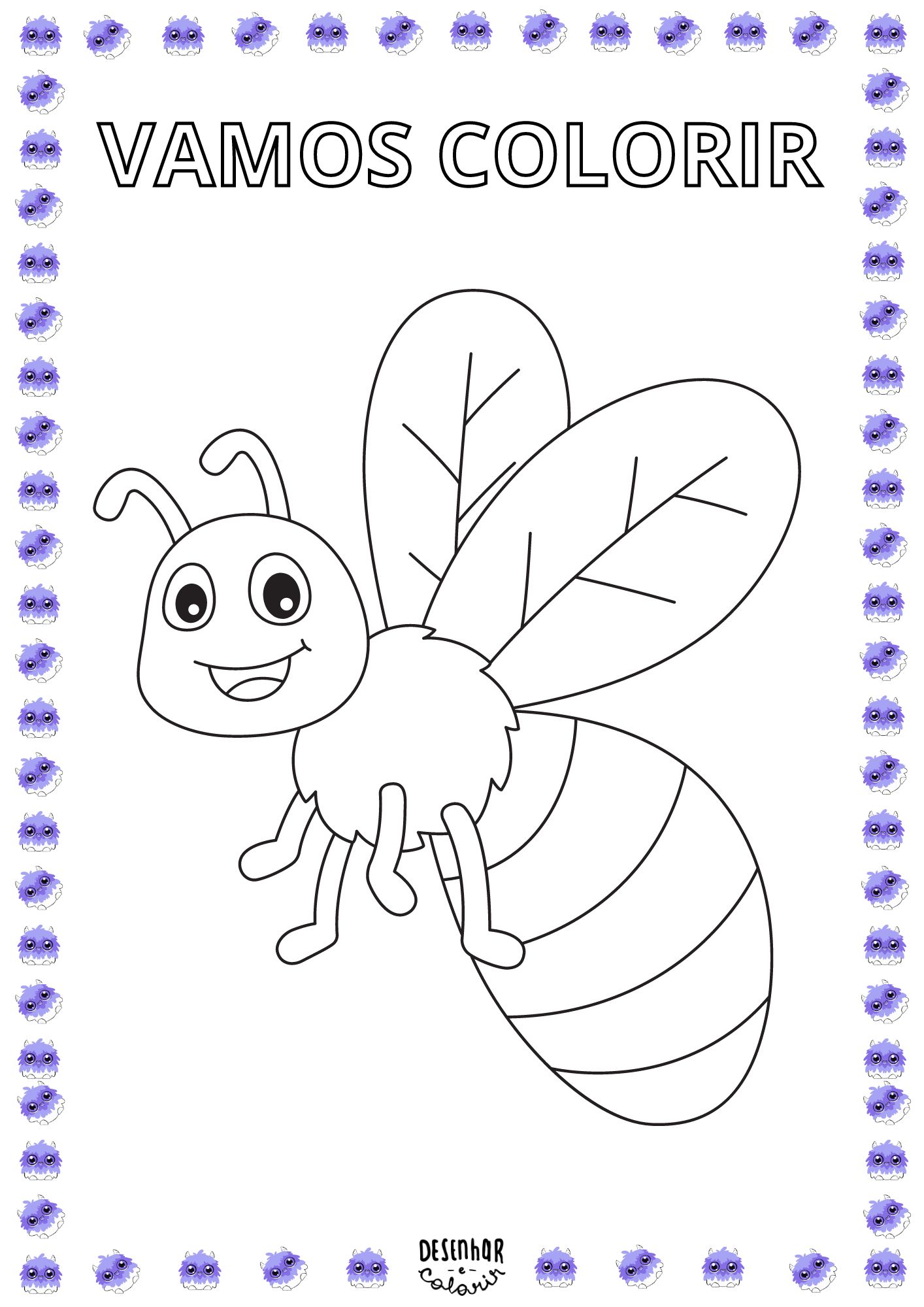Desenho de abelha para colorir