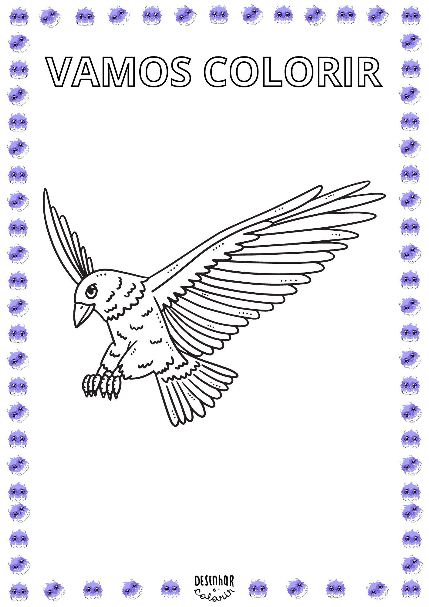 Desenho de uma águia para colorir