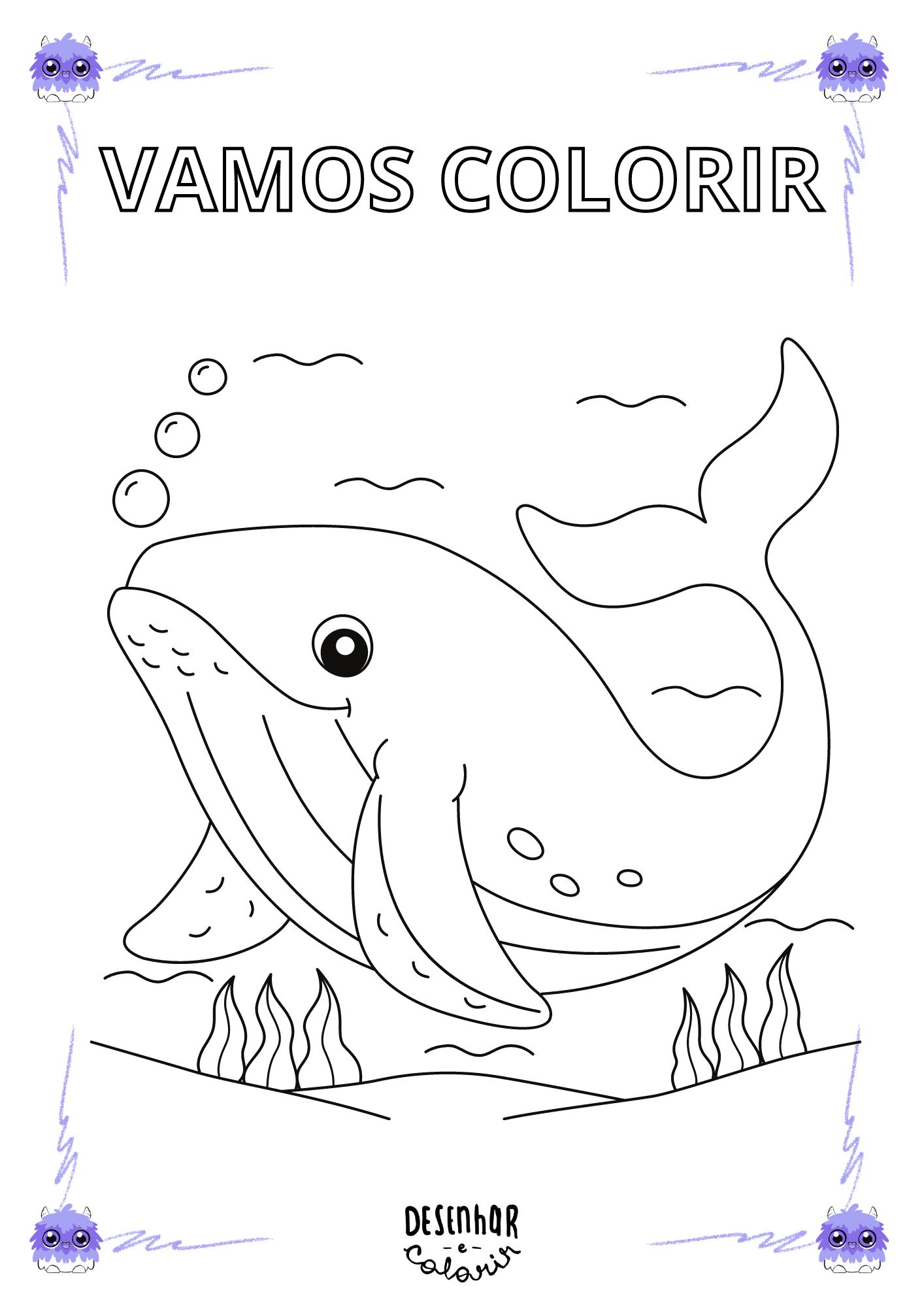 desenhos de animais aquáticos para colorir