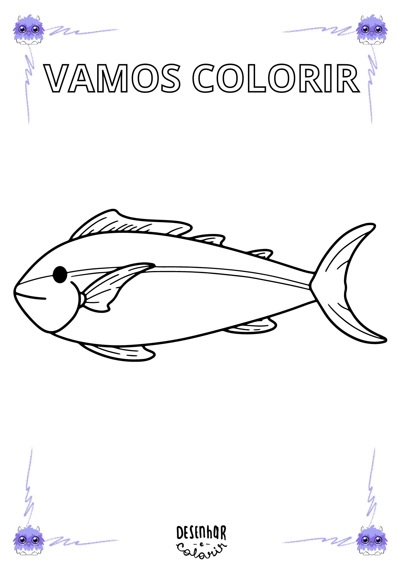 Desenho de Atum para Colorir