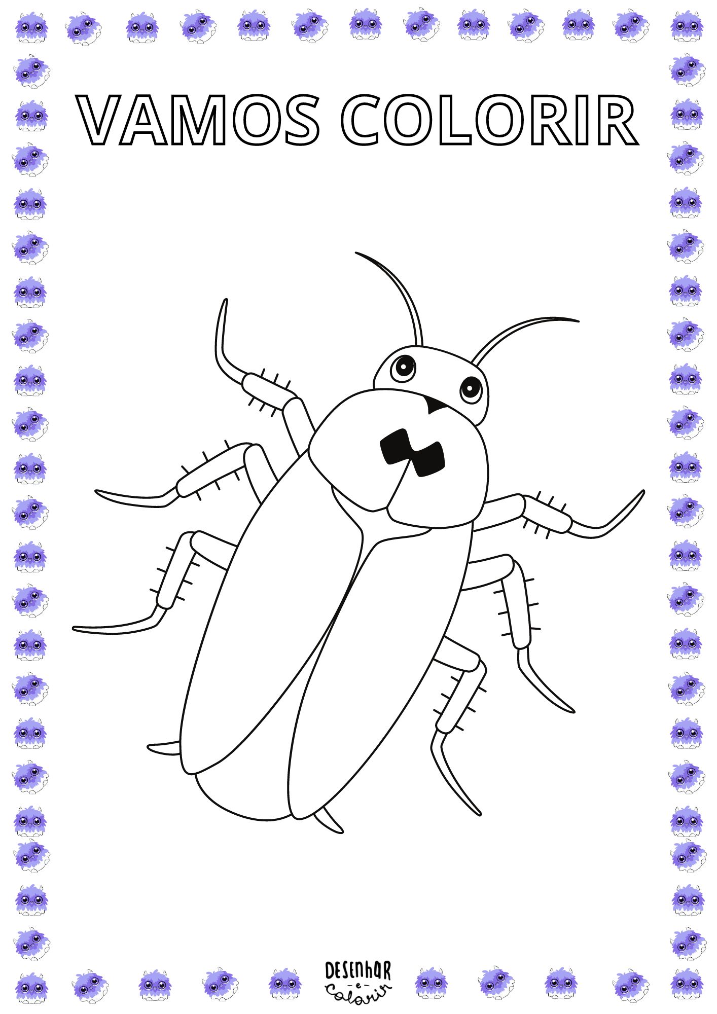 Desenho de barata para colorir