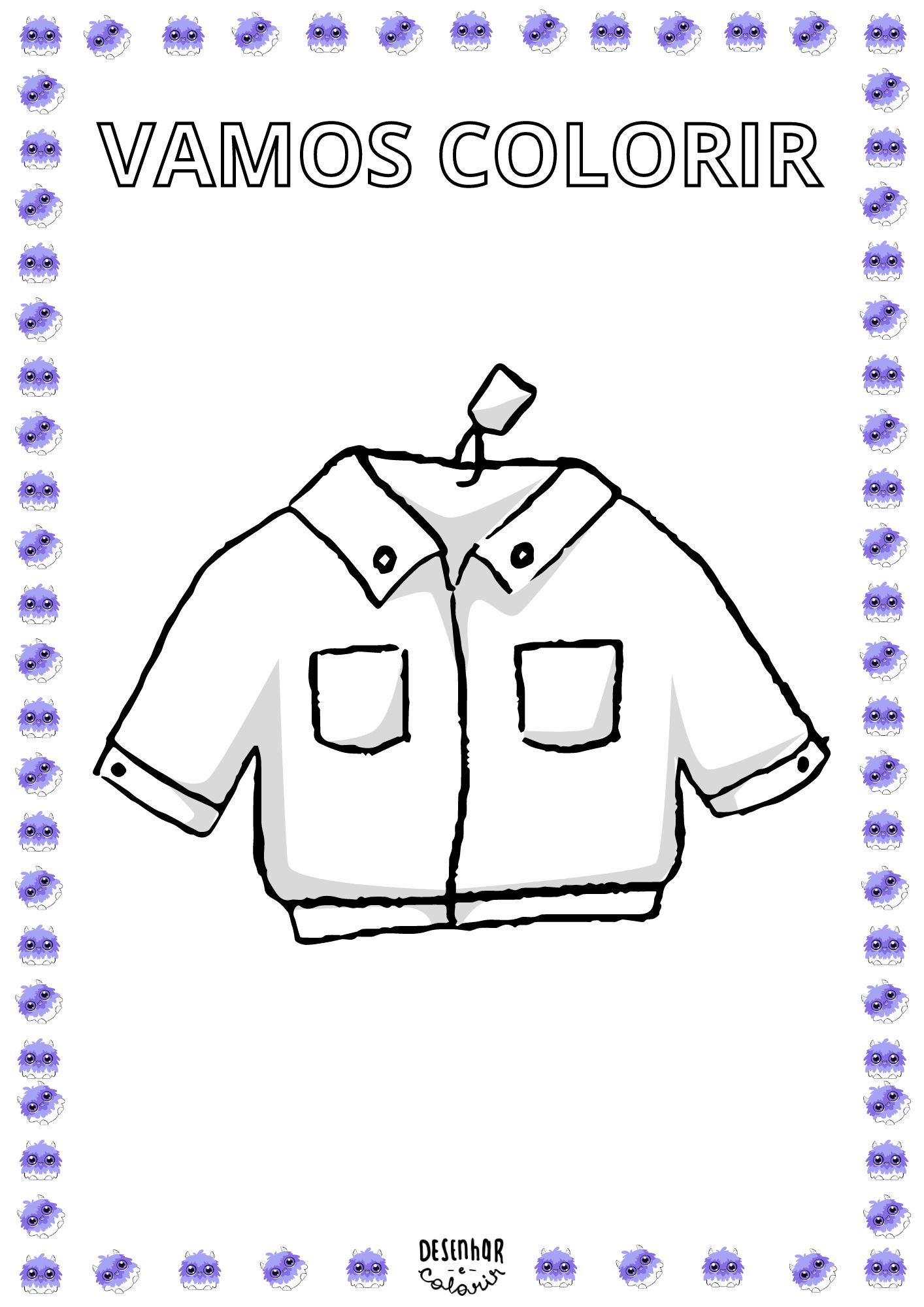 Desenho de uma blusa para colorir