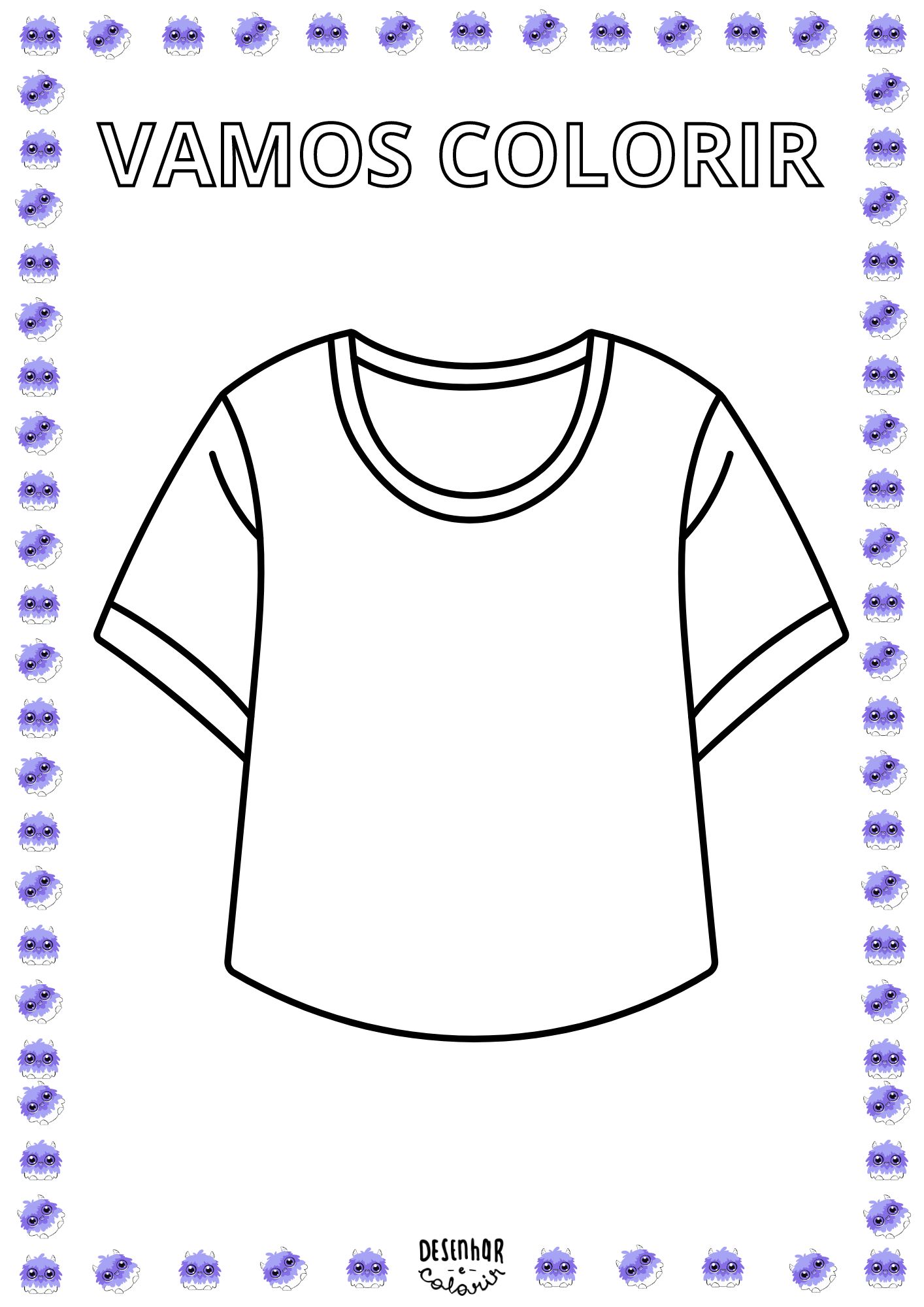 Desenho de Camisa para Colorir