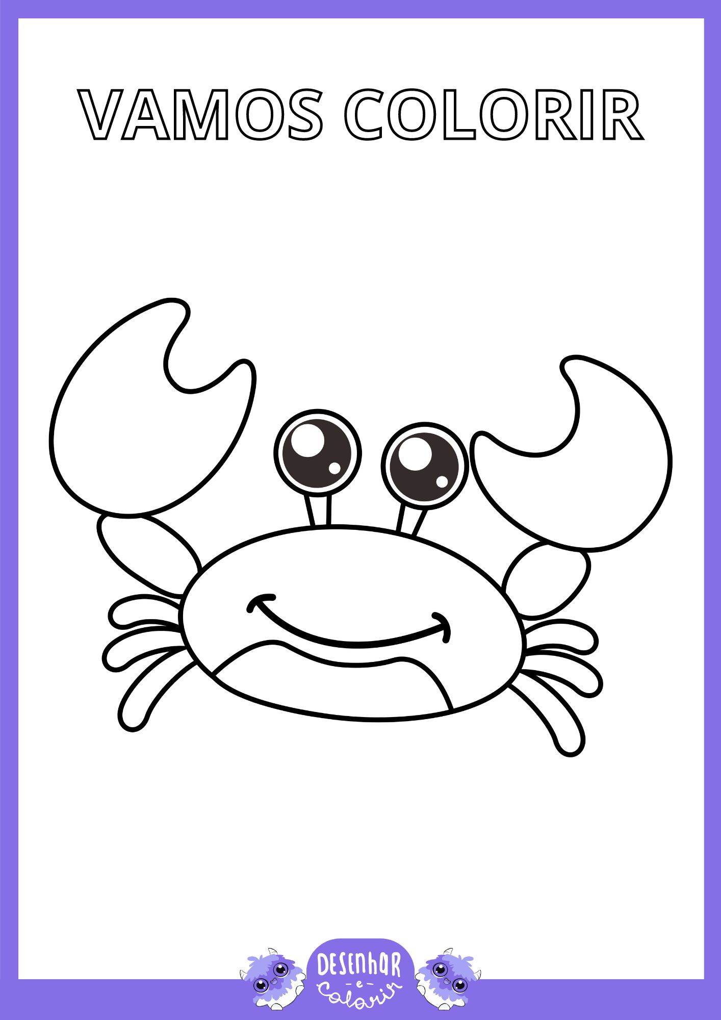 desenho de caranguejinho para colorir