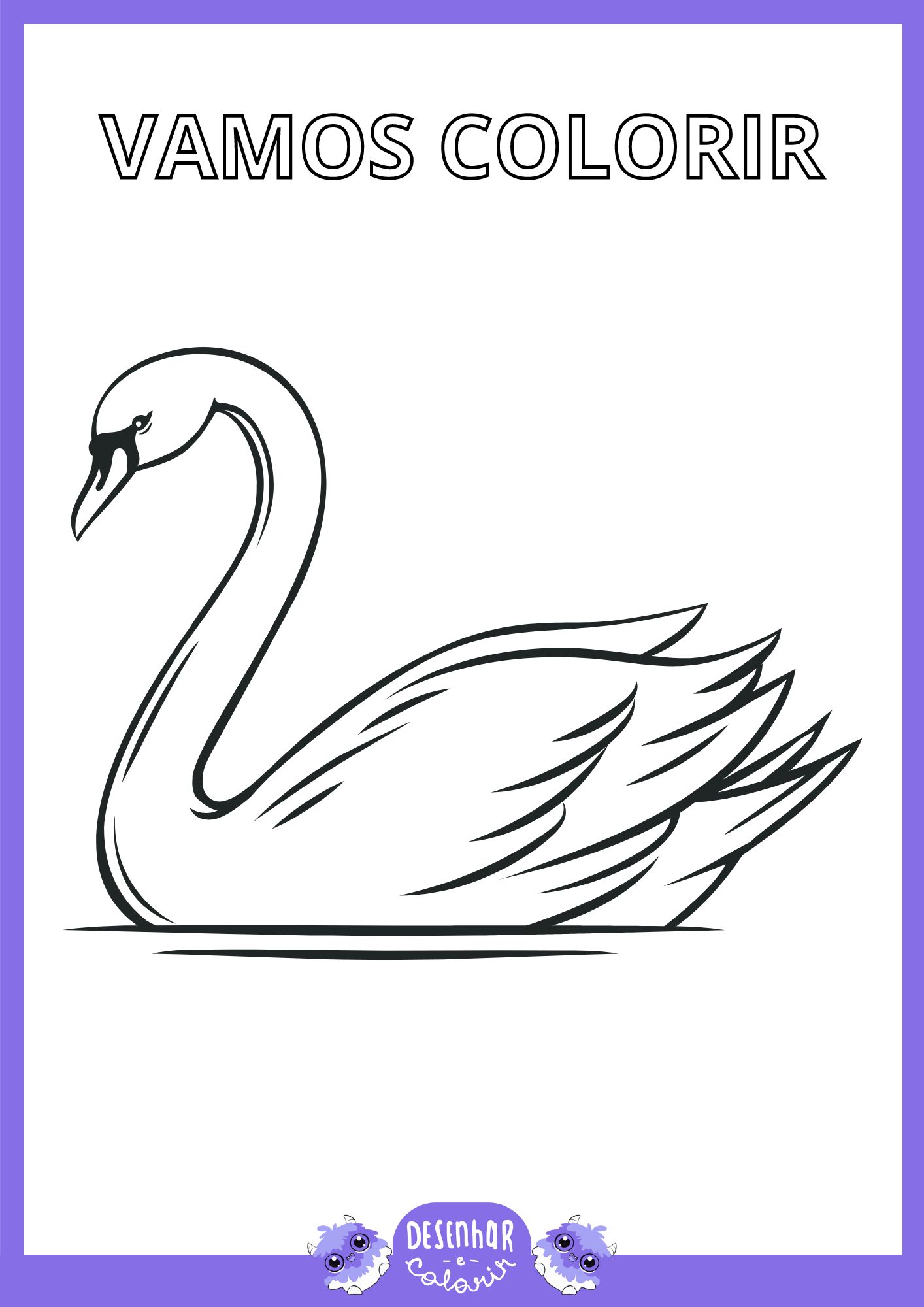 Desenho de Cisne para Colorir