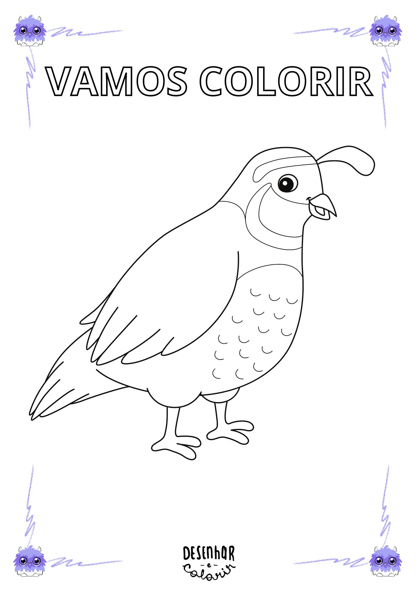 Desenho de Codorna para Colorir