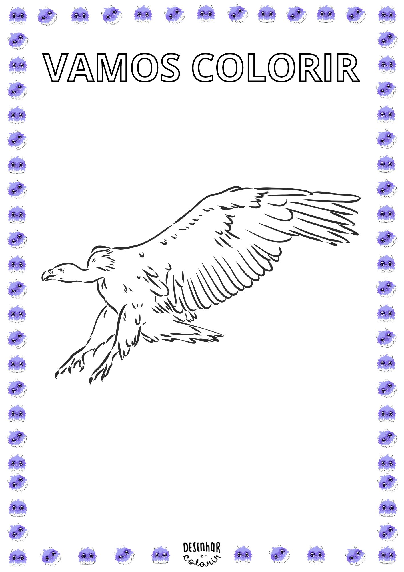 Desenho de condor para colorir