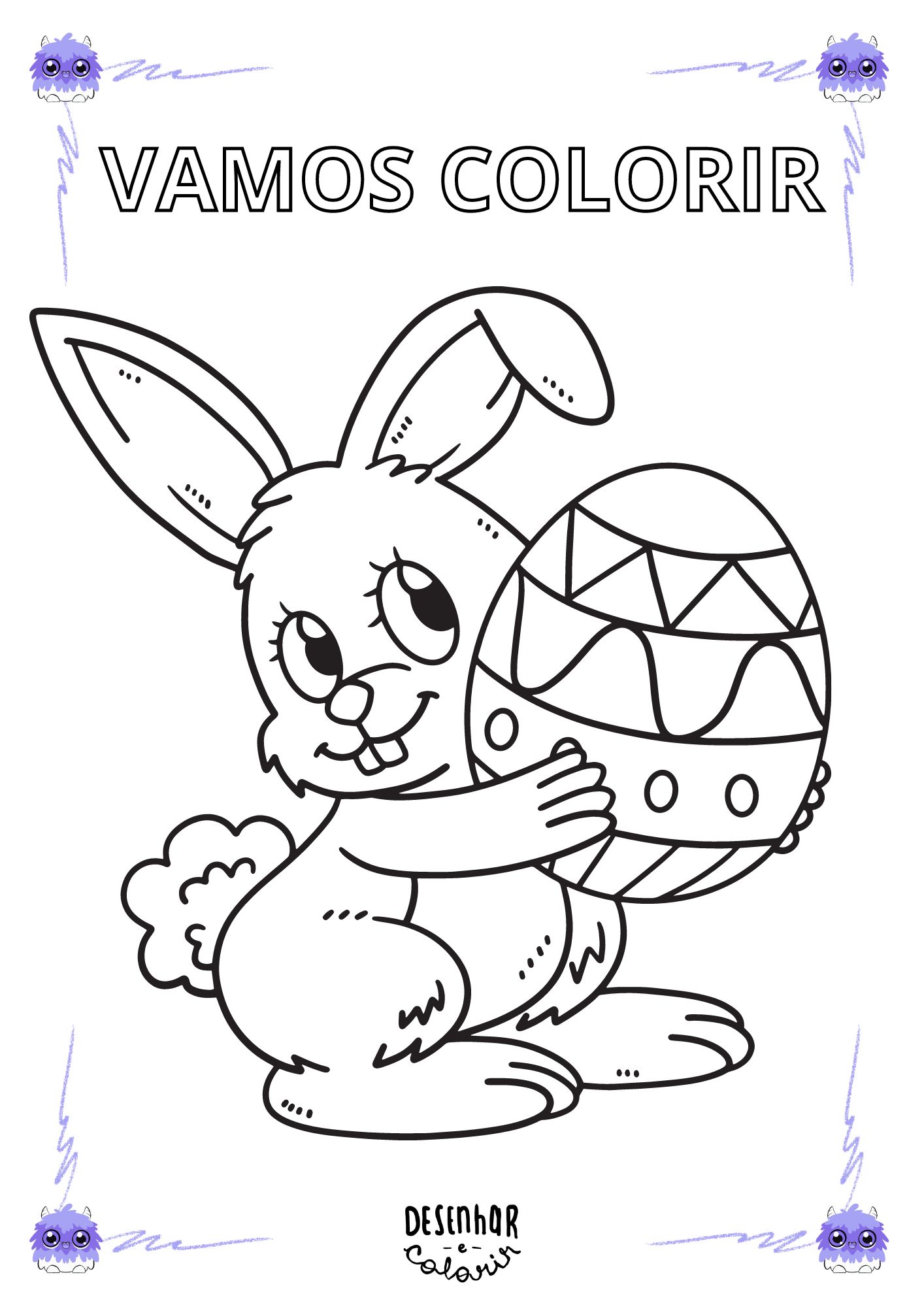 Desenho Coelho da Páscoa para colorir
