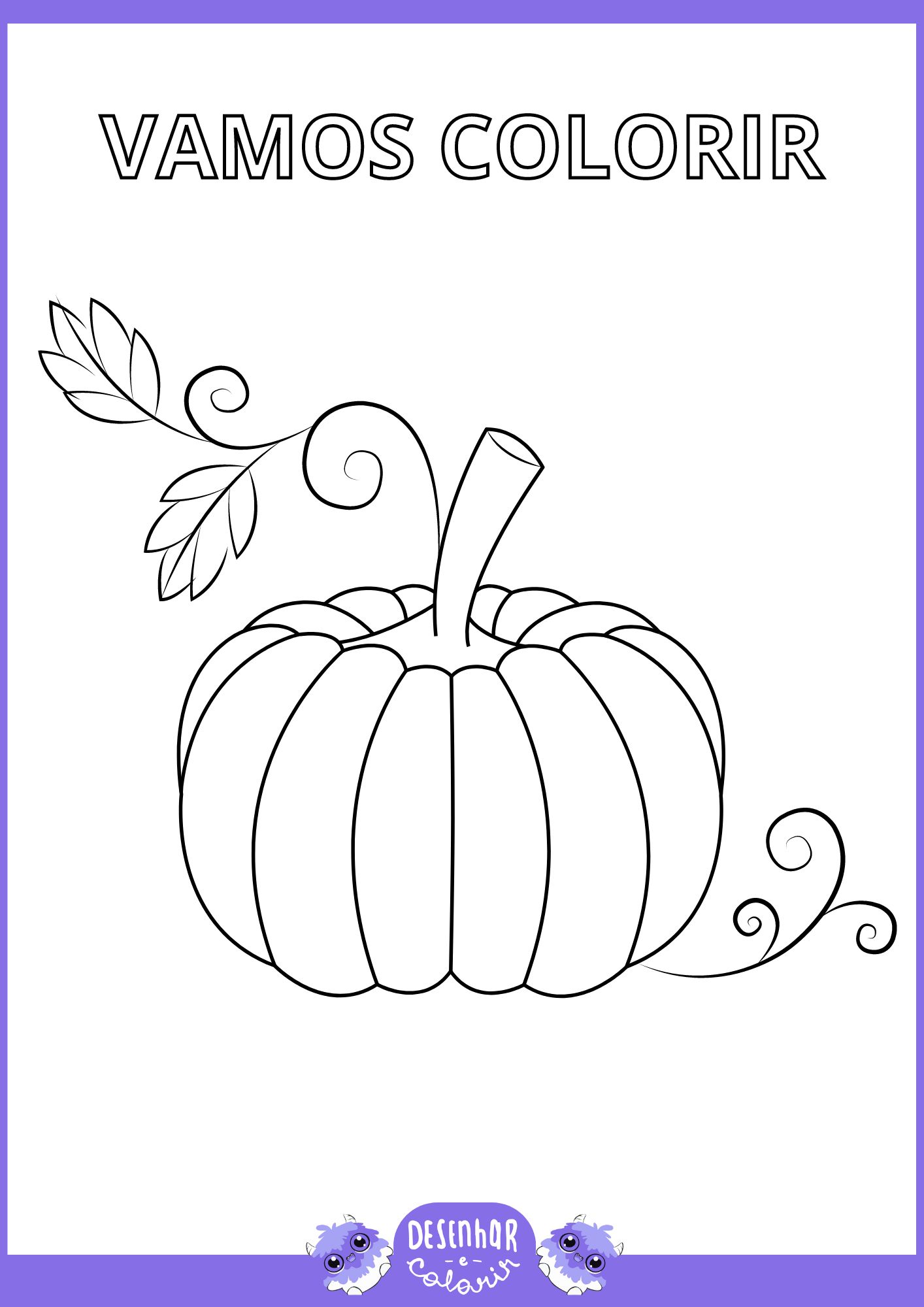 Desenho de abóbora para colorir