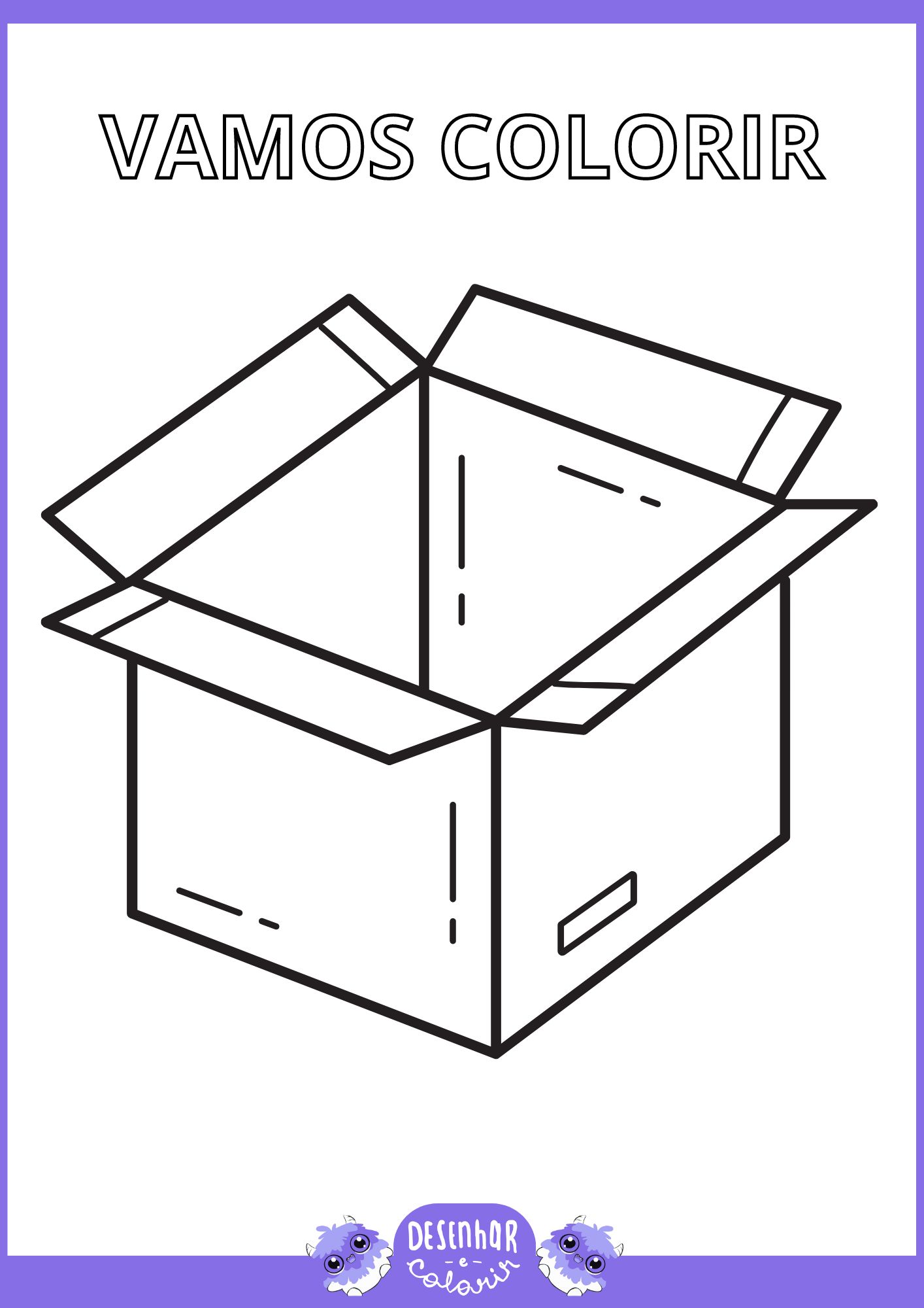 Desenho de caixa de presente aberta para colorir