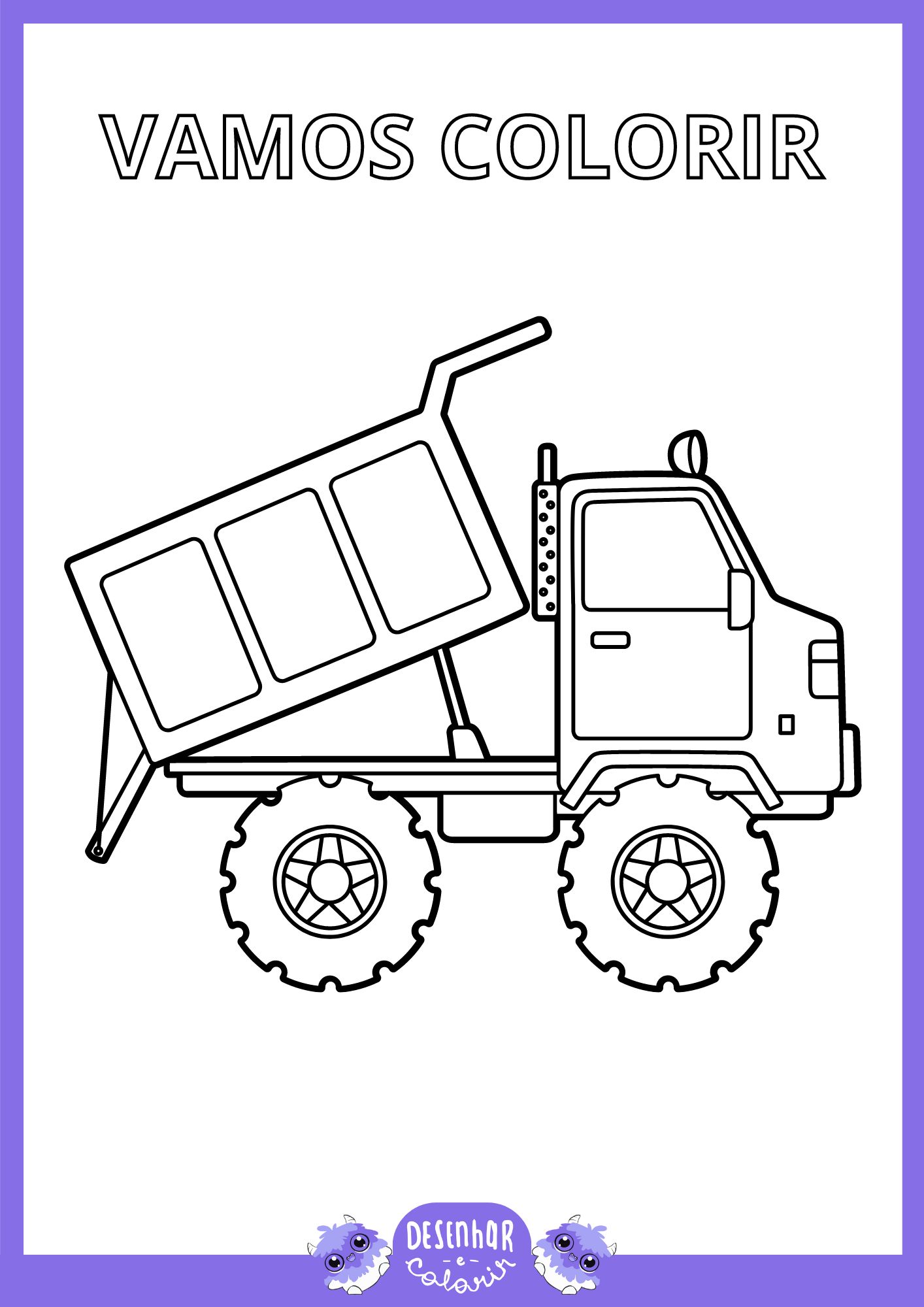 Desenho de caminhão para colorir e imprimir
