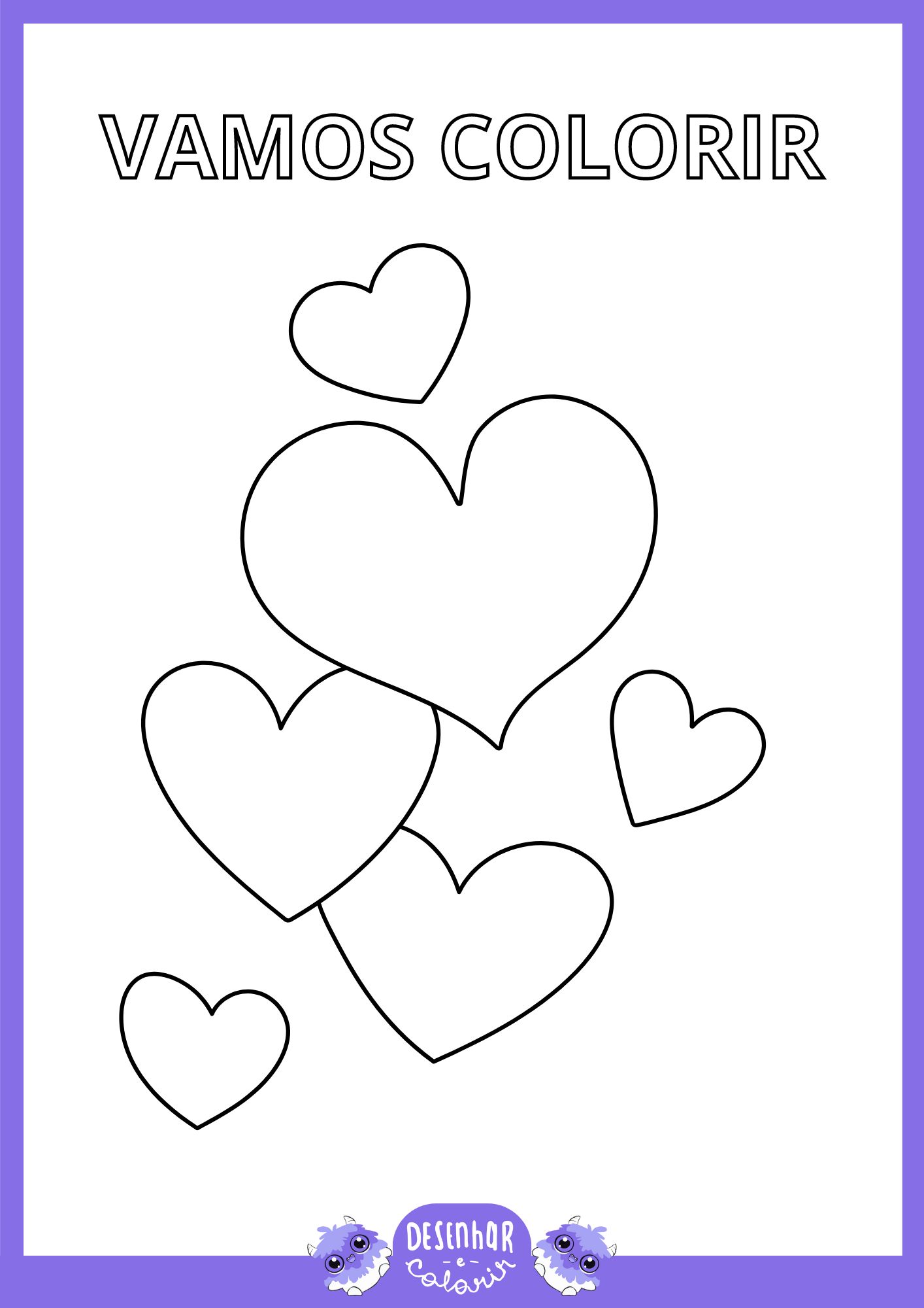 Desenho de coração para colorir e imprimir