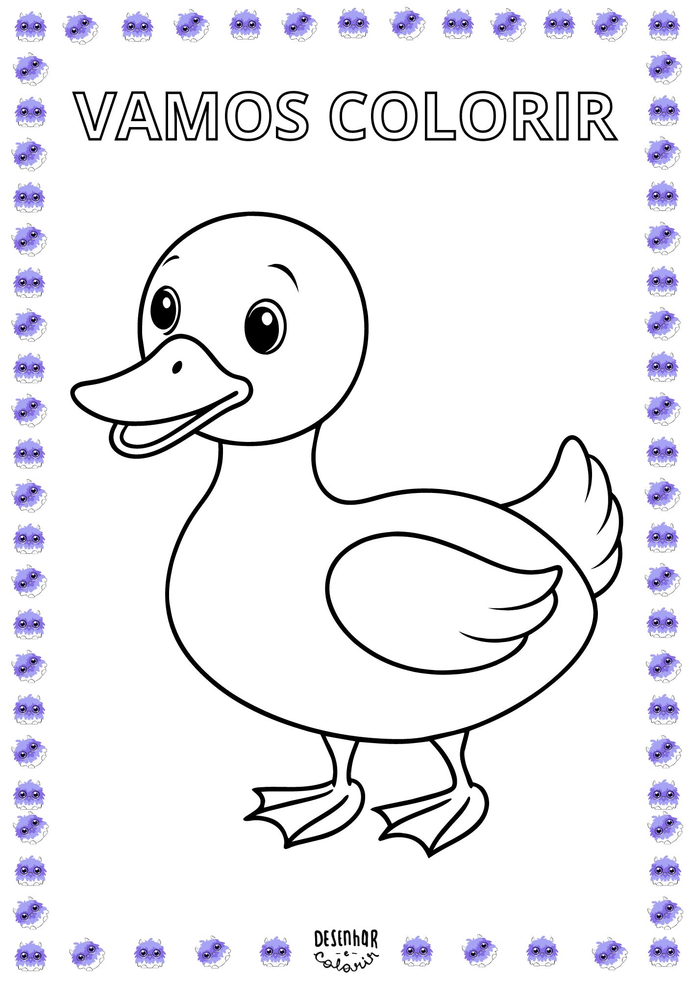 desenho de pato para colorir