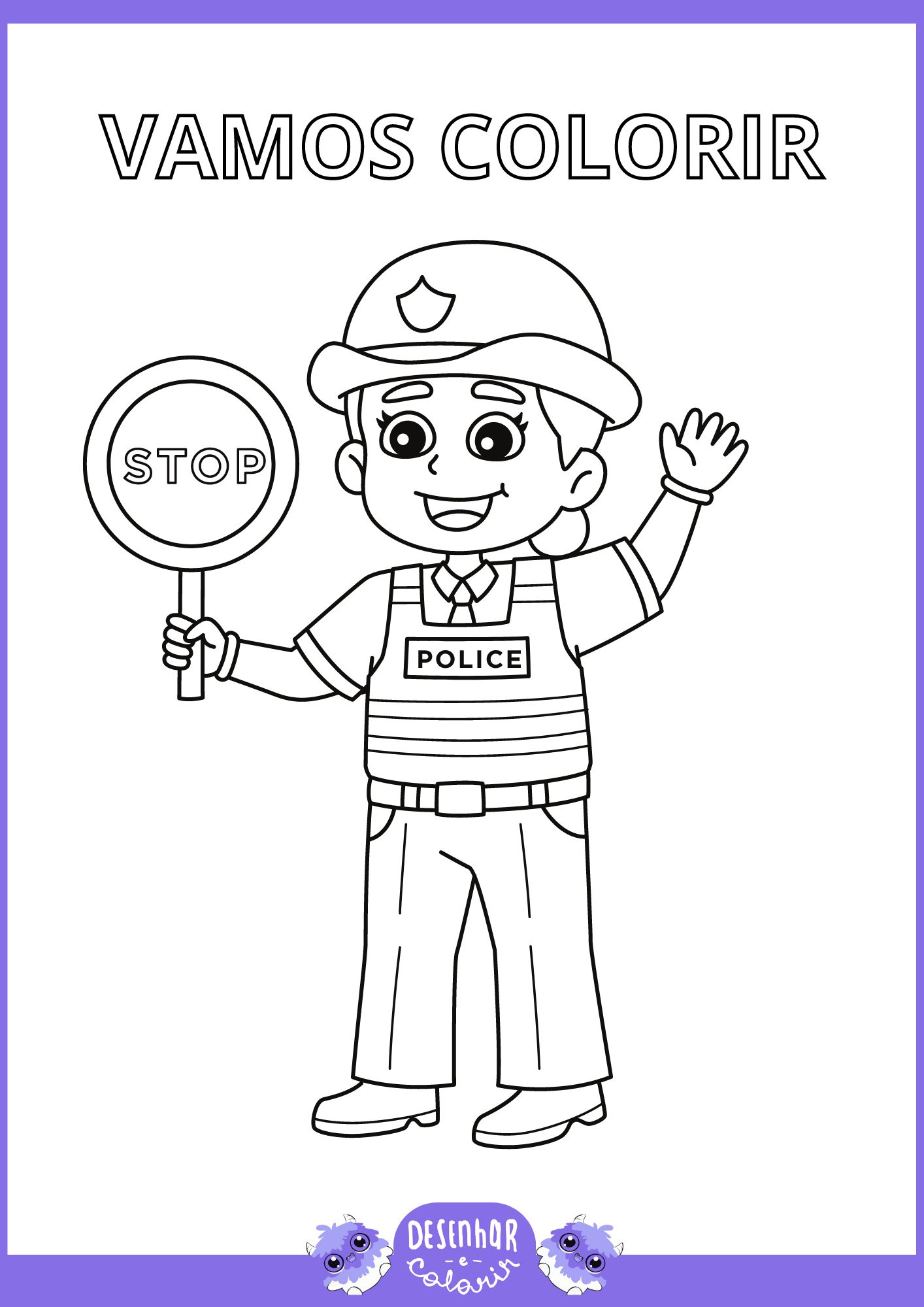 Desenho de trânsito para colorir