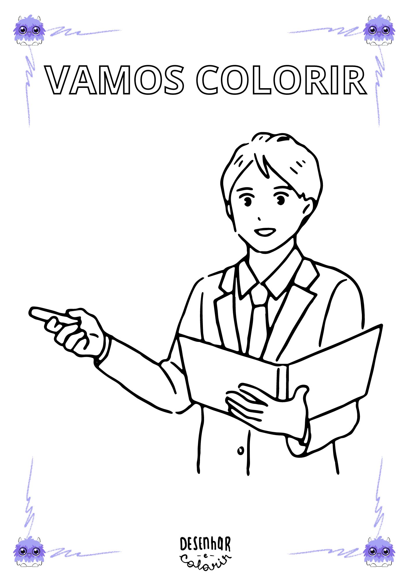 Desenho de um homem para colorir