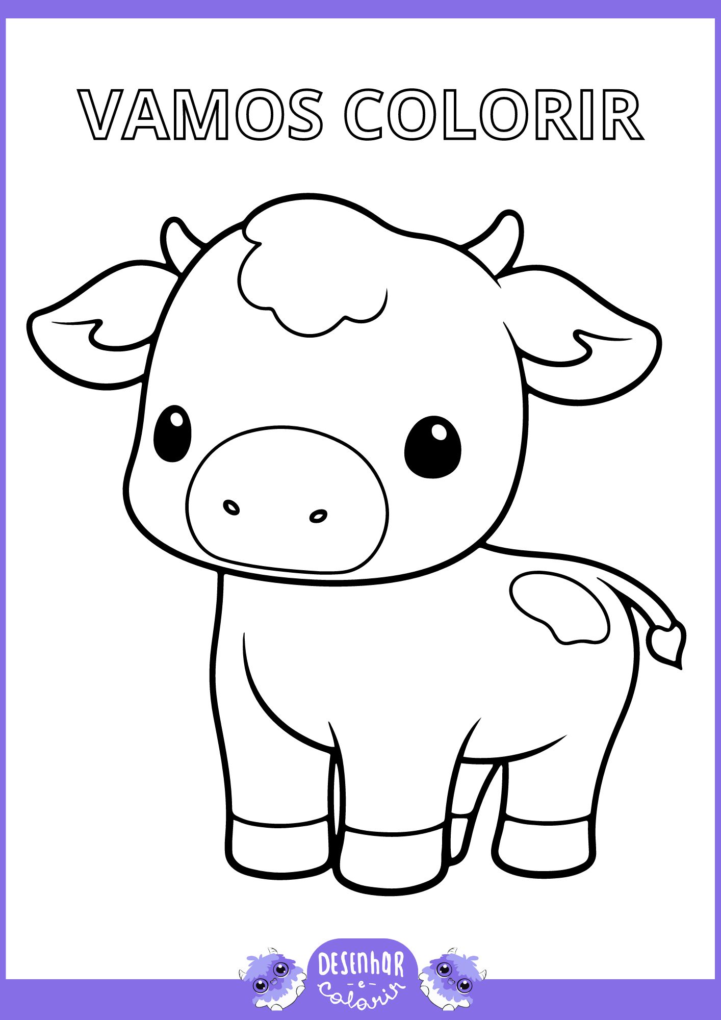 Desenho de vaca para colorir