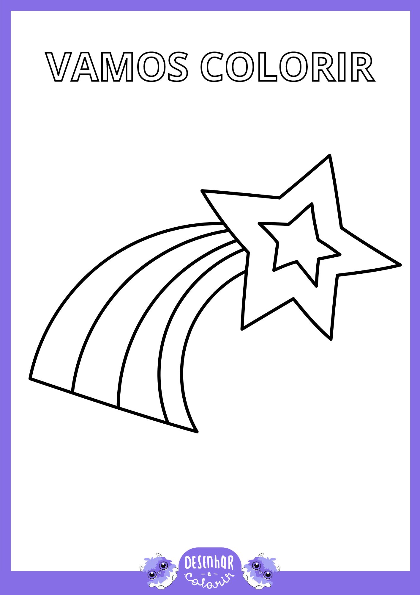Desenho de estrelas para crianças colorirem