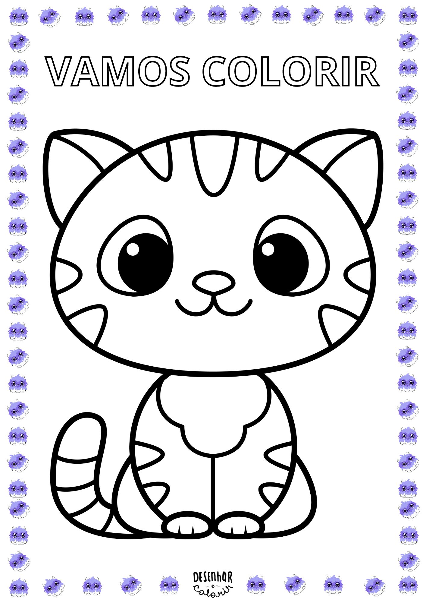 desenho de gato para colorir