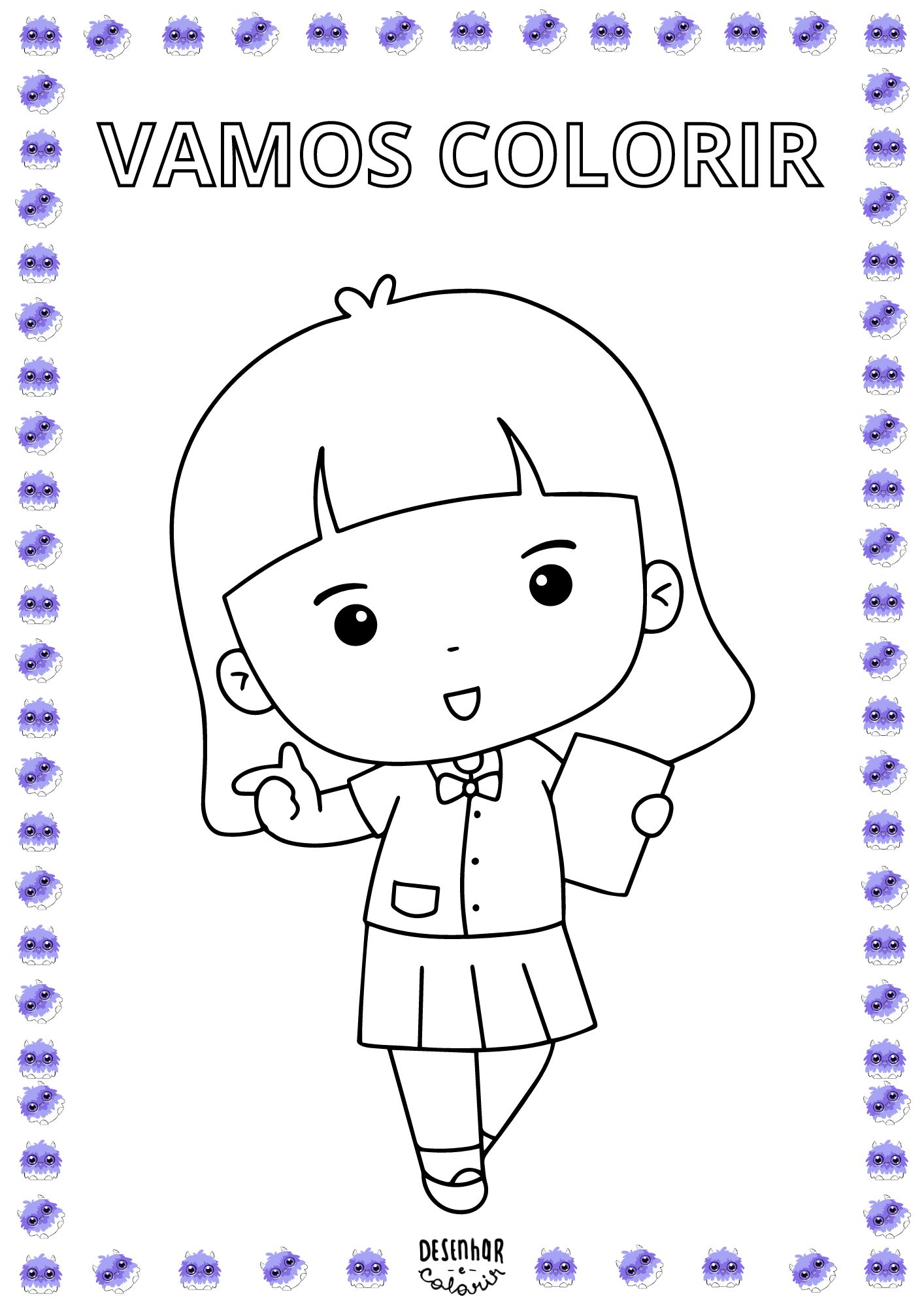 Desenho de menina para colorir