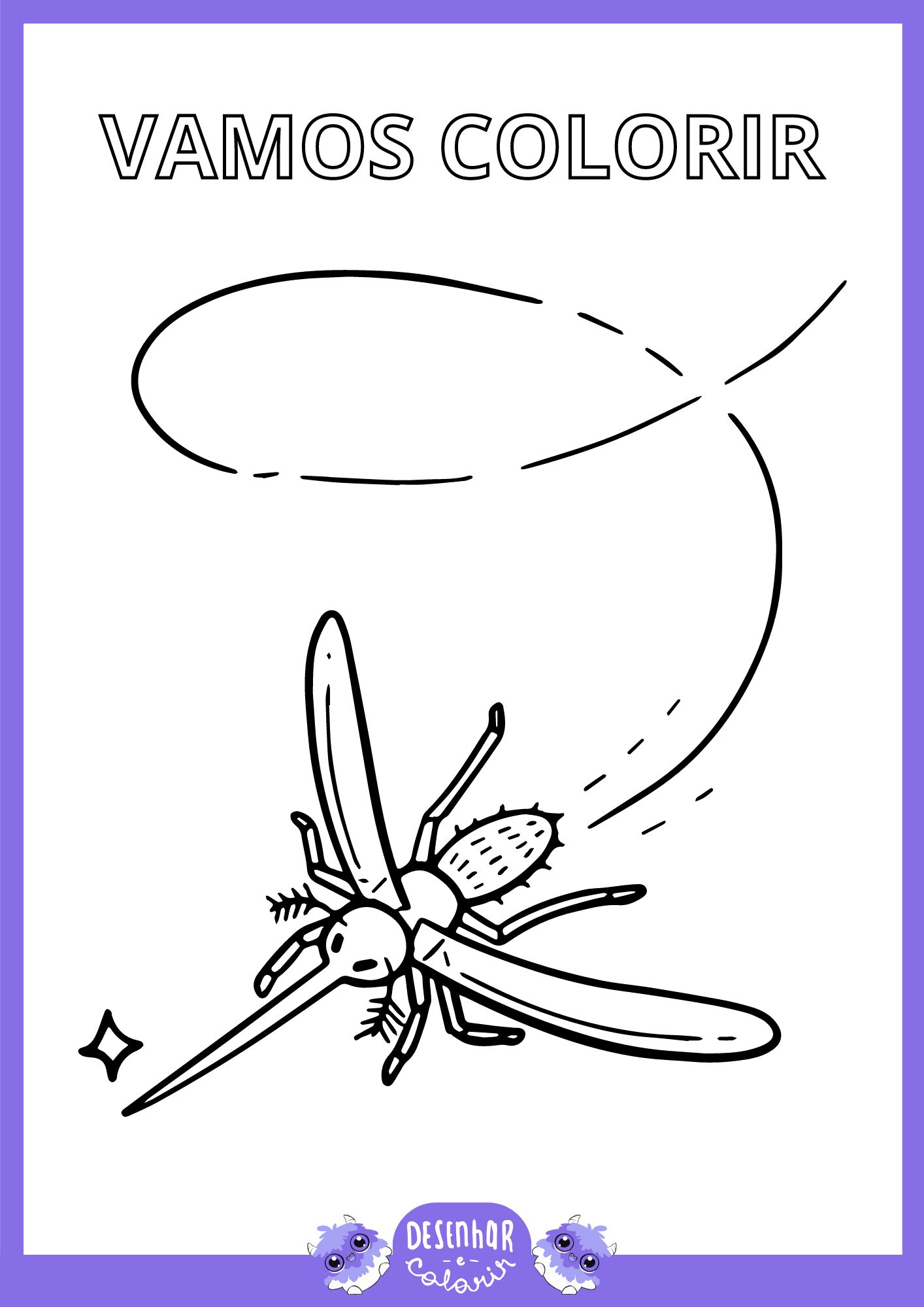 Desenho de Mosquito da Dengue para colorir
