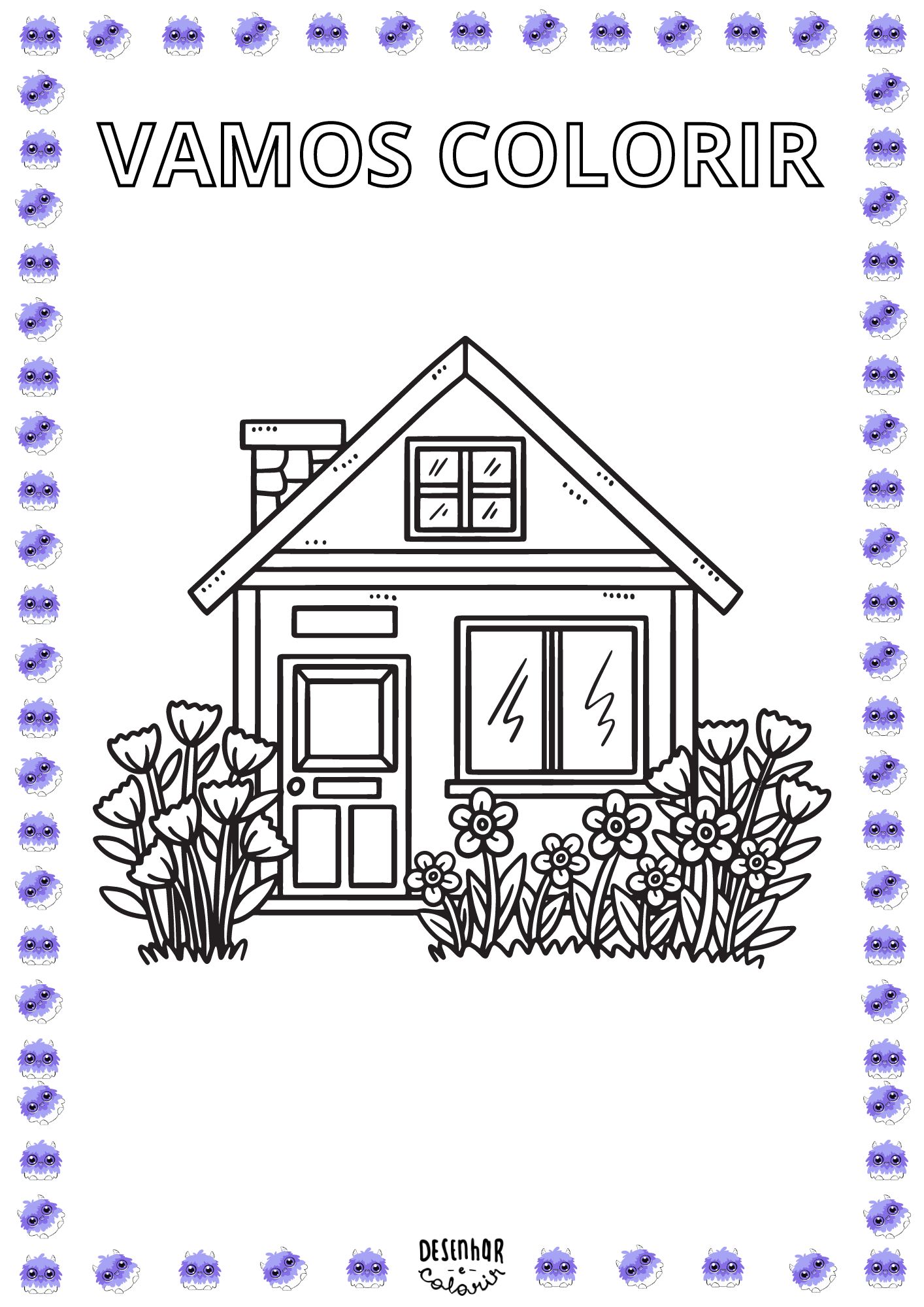 Desenho de casa para colorir
