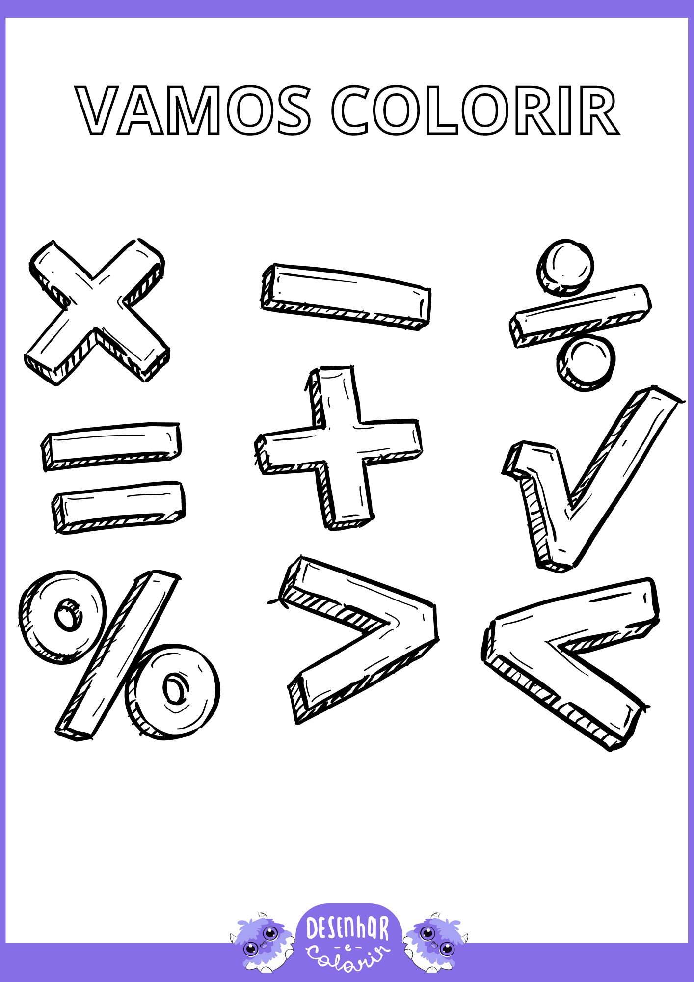 Desenho para colorir matemática