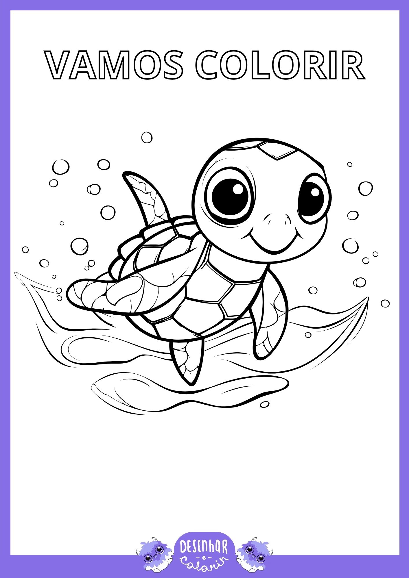 Desenho de uma tartaruga para colorir