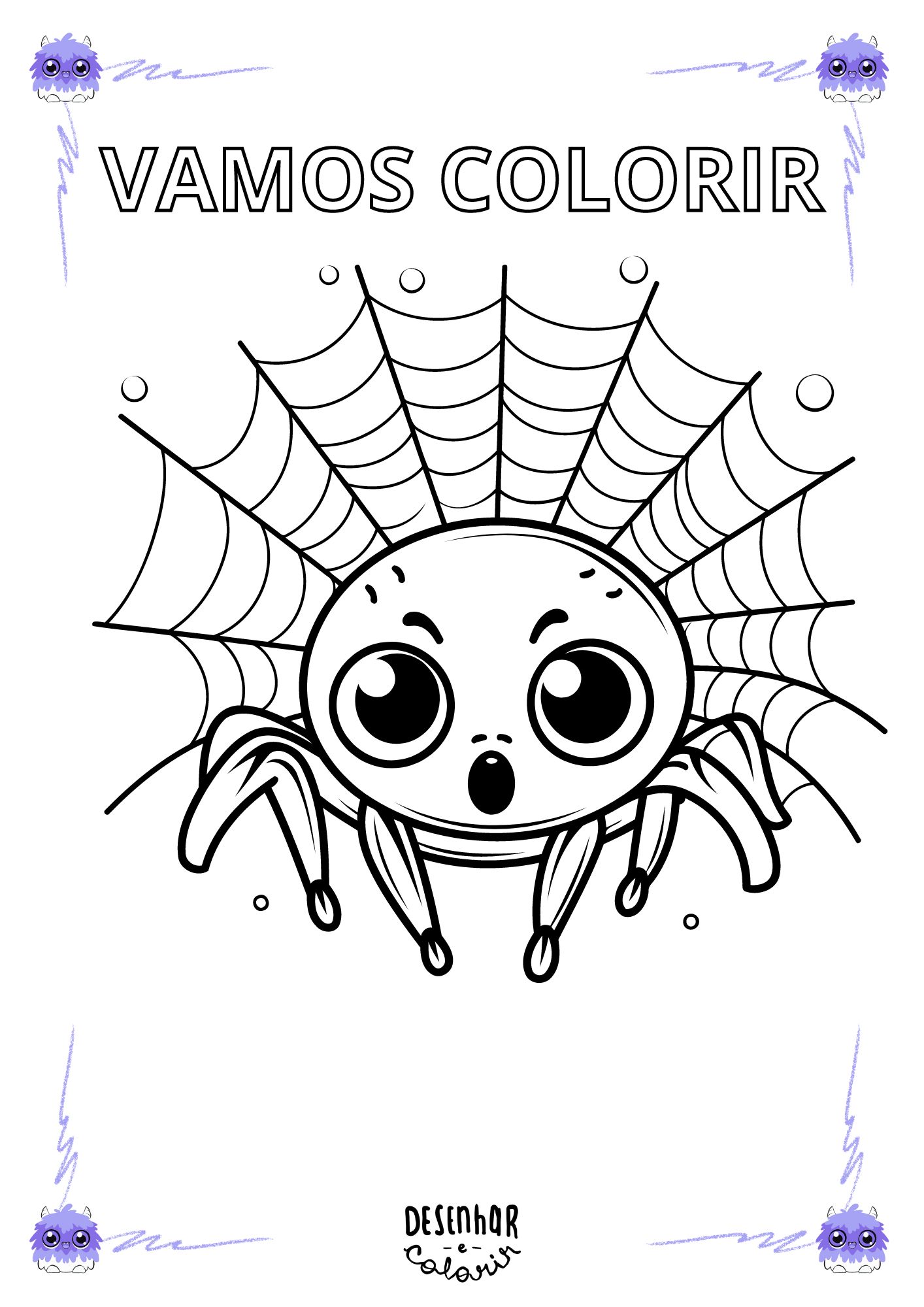 desenho de aranha para colorir
