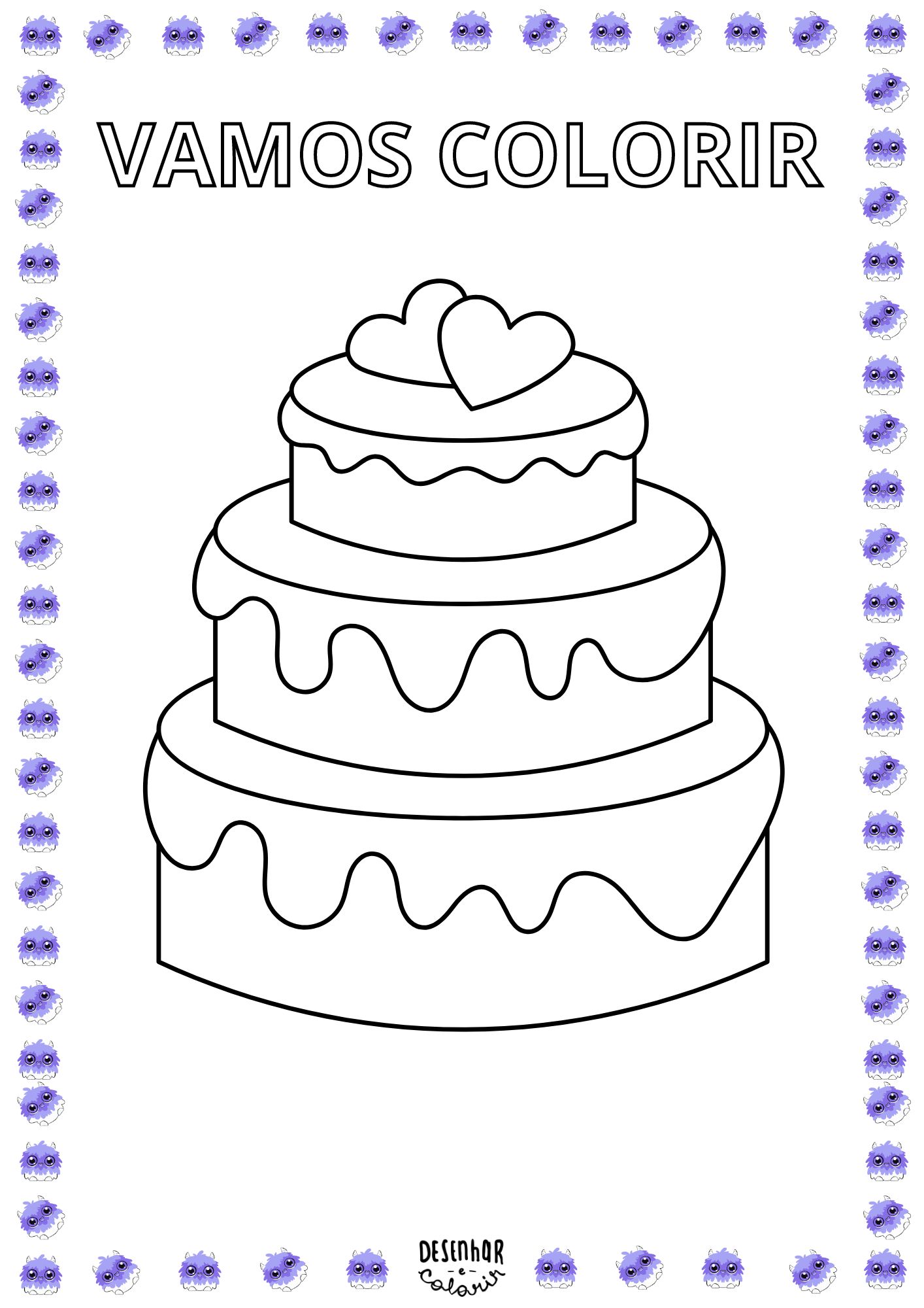 desenhos de bolos para colorir