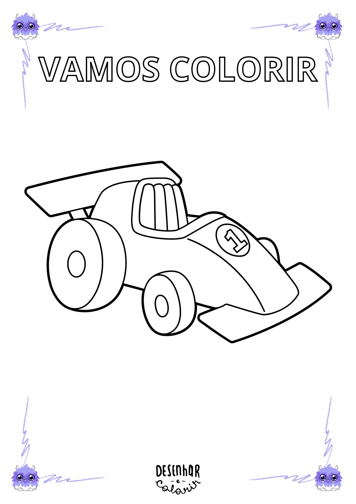 Desenho de carro para colorir e imprimir