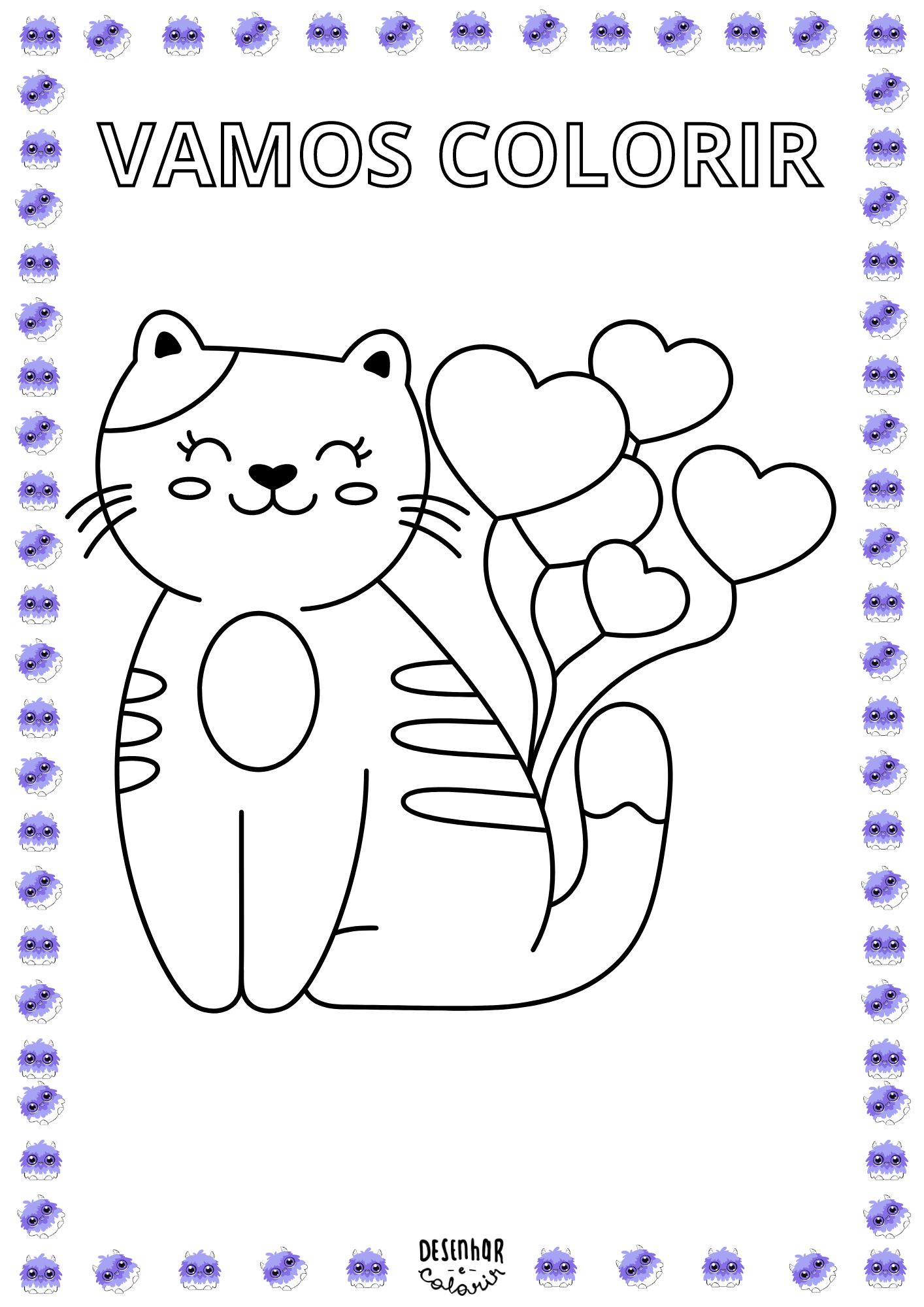 gatinhos fofos para colorir