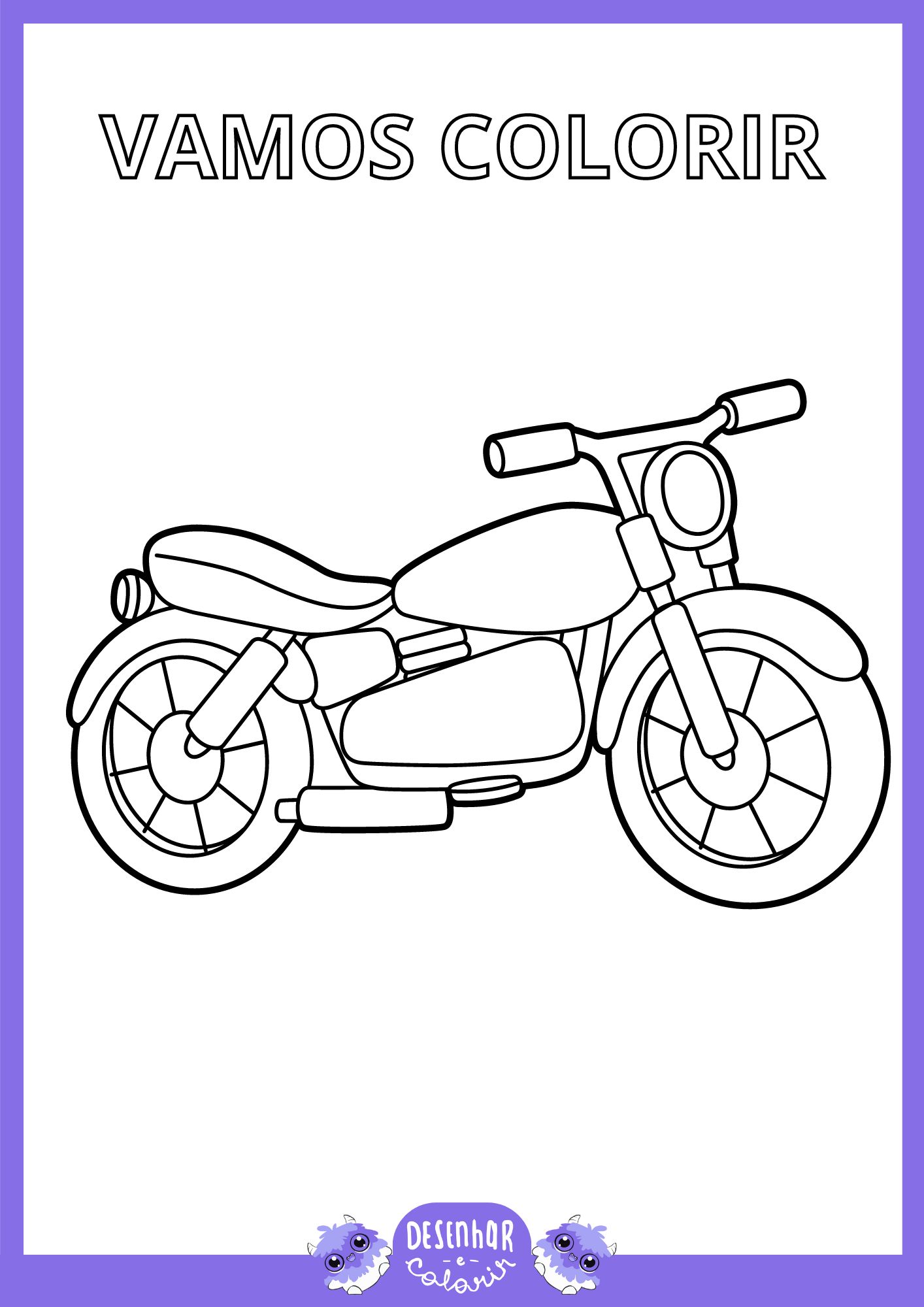desenhos de motos de trilha para colorir
